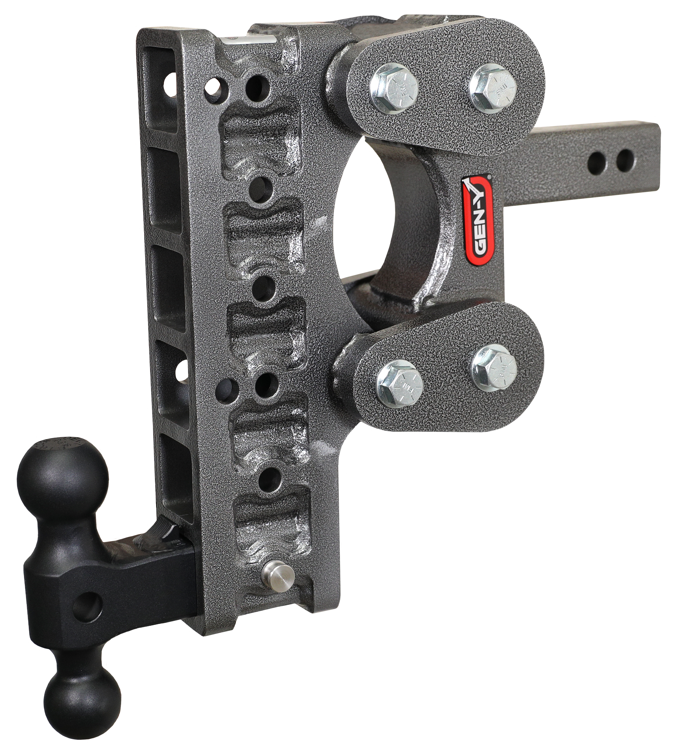 Image of "GEN-Y HITCH The Boss Torsion-Flex 2.5'' Shank 16K Drop Hitch with Dual-Ball Mount - 10"" Drop"