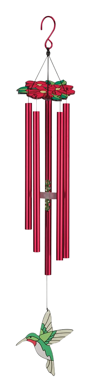 Regal Art & Gift Ruby Throated Hummingbird Floral Chime