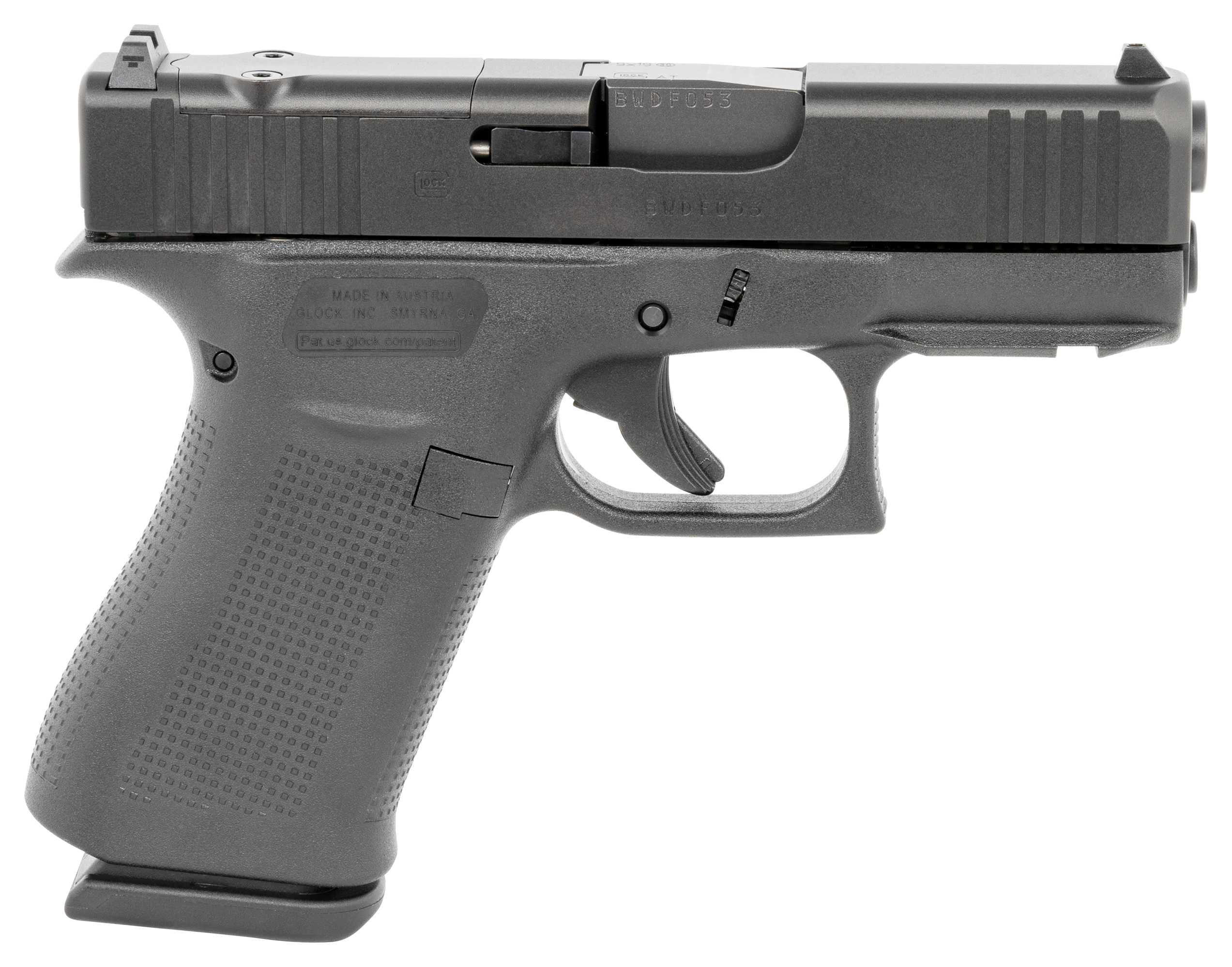 Glock G43X MOS OpticsReady SemiAuto Pistol  9mm