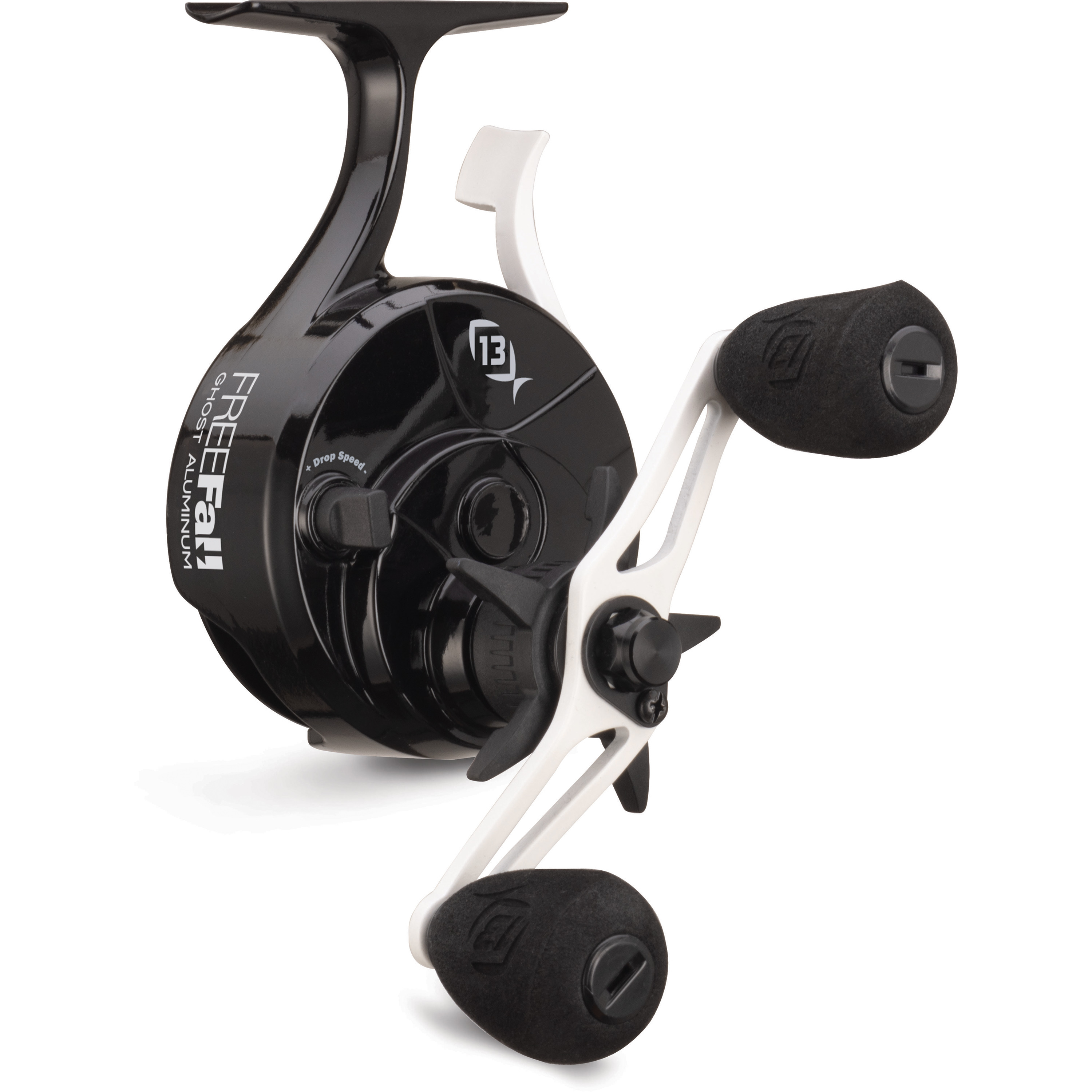 13 Fishing FreeFall Ghost Aluminum Inline Ice Fishing Reel - Right