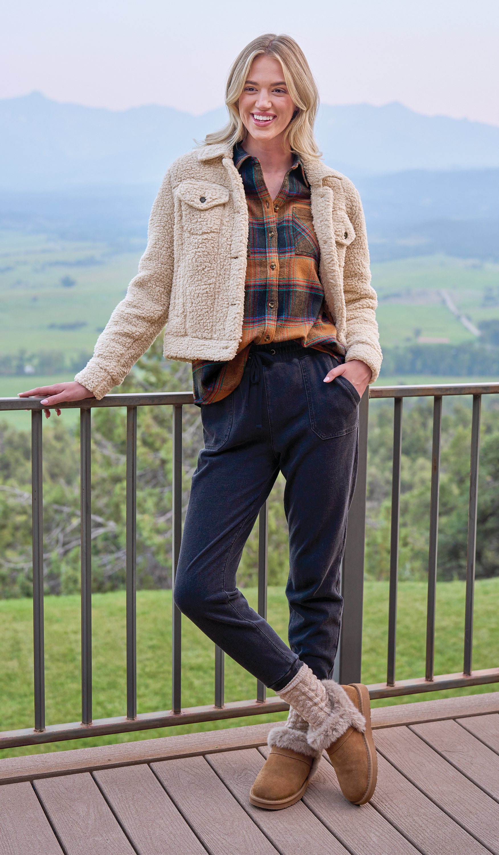 NATURAL REFLECTIONS Sherpa Jean Jacket for Ladies