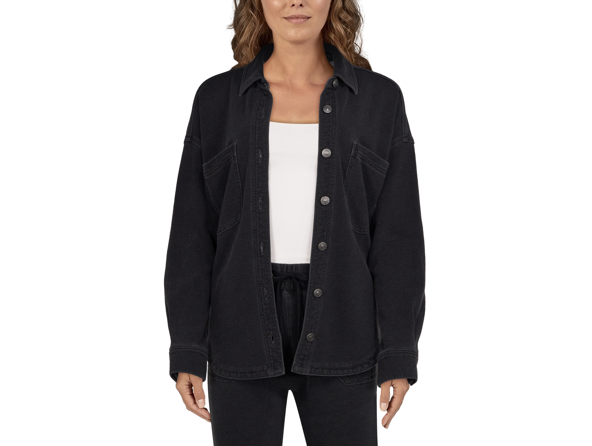 Natural Reflections Knit-Denim Shirt Jacket for Ladies                                                                          