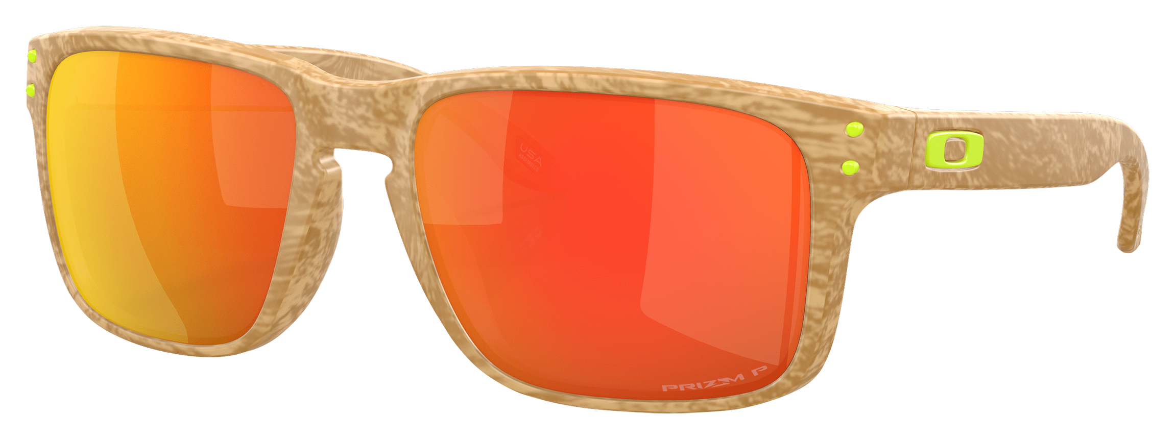 Image of Oakley Holbrook OO9102 Prizm Bronze Polarized Sunglasses - Matte Stone Desert Tan/Prizm Ruby - X-Large