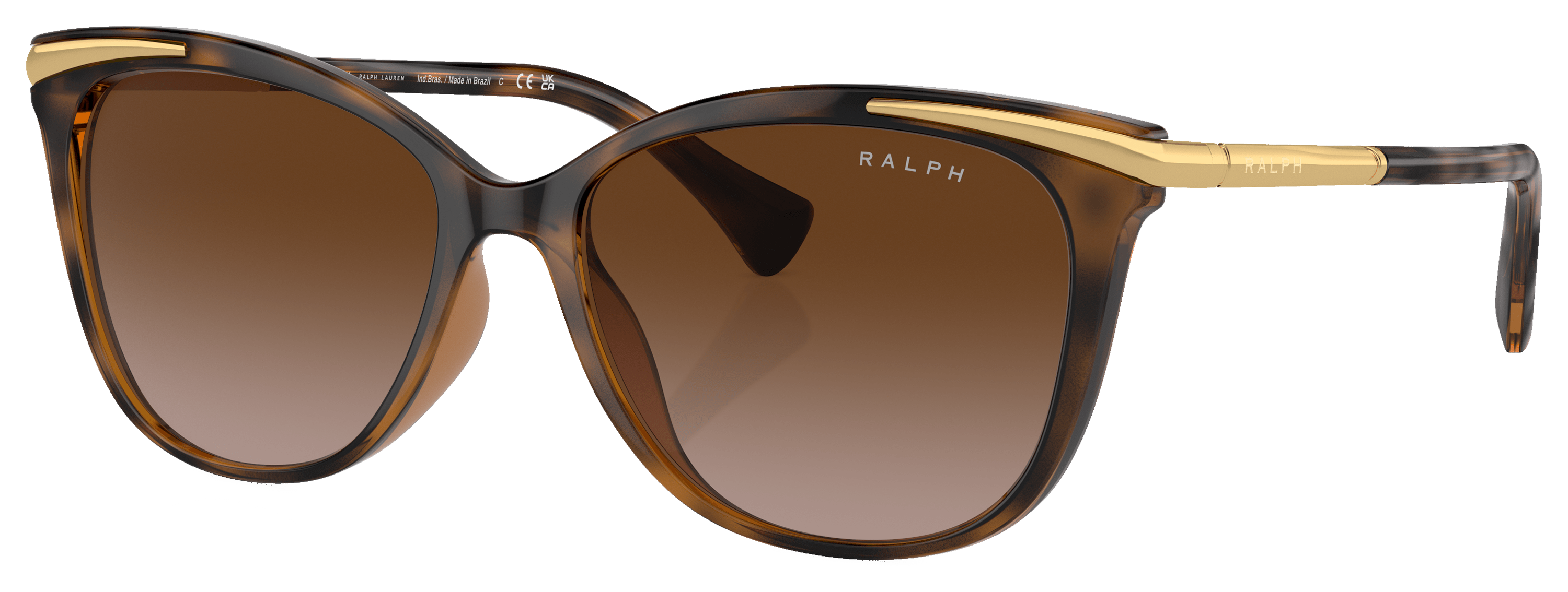 Image of Ralph RA5309U Sunglasses for Ladies - Shiny Dark Havana/Brown Gradient - Large