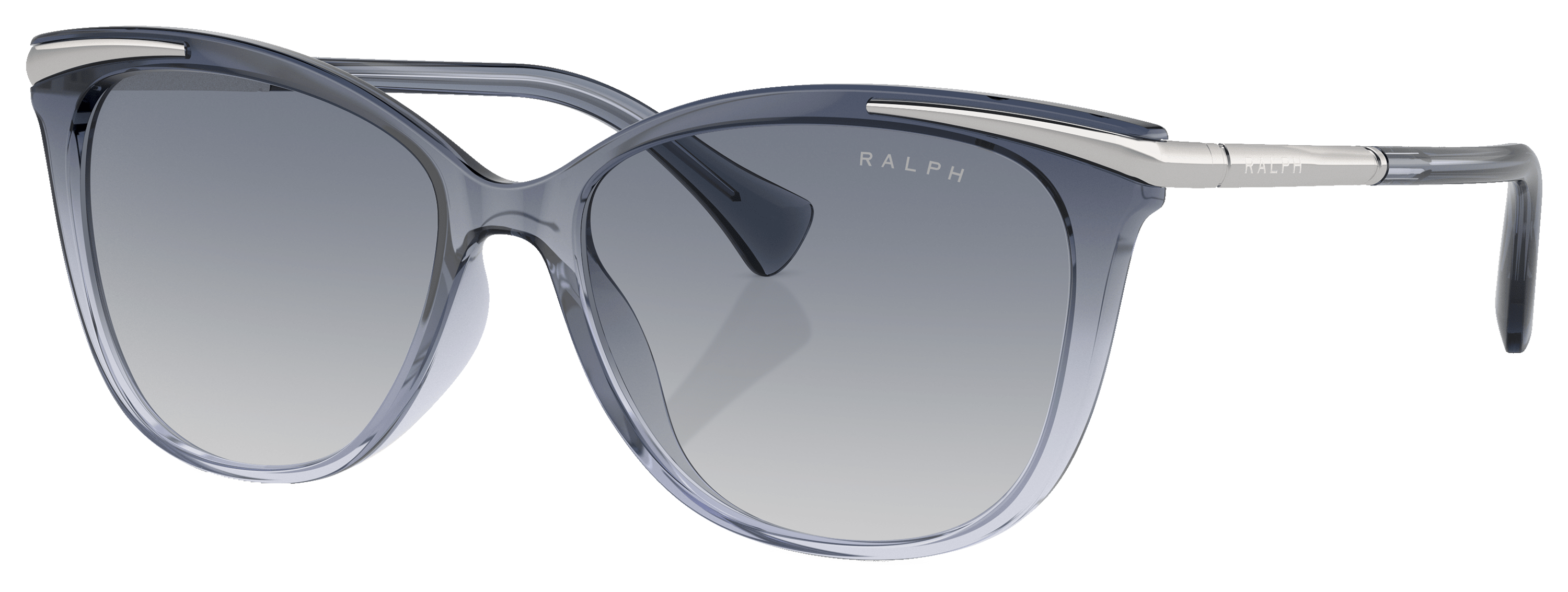 Image of Ralph RA5309U Sunglasses for Ladies - Transparent Blue Varnish/Light Gray Gradient - Large