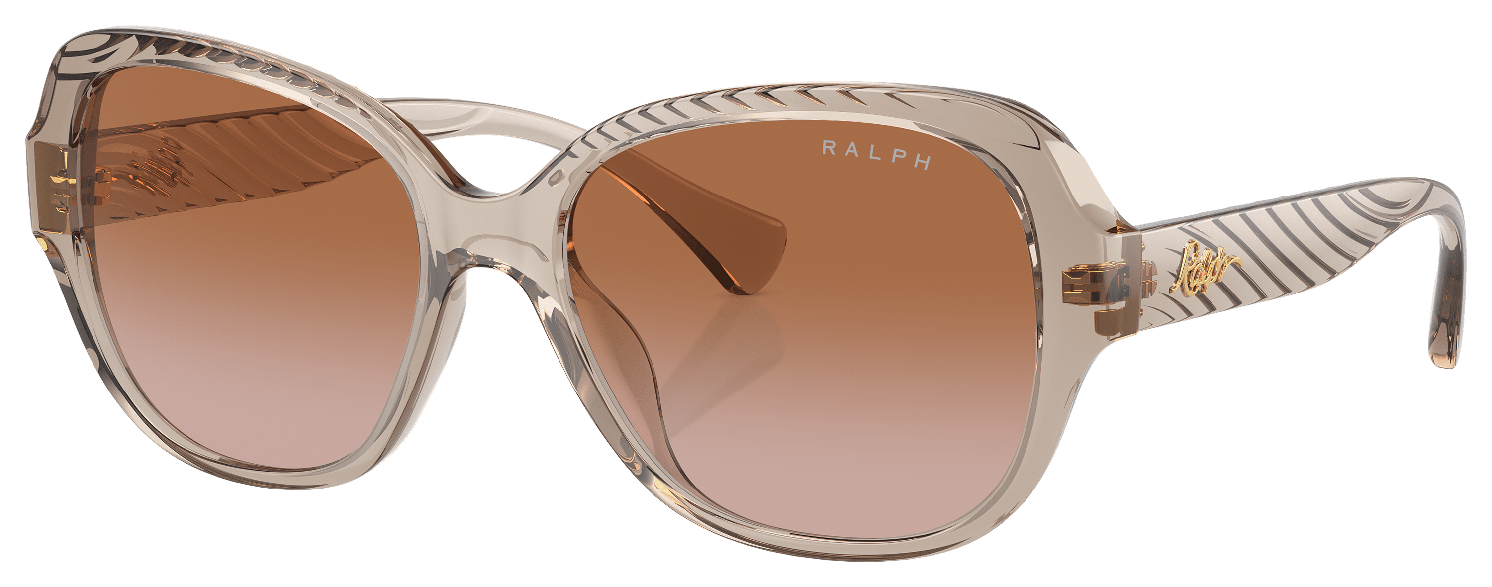 Image of Ralph RA5316U Sunglasses for Ladies - Shiny Transparent Beige/Brown Gradient - Medium