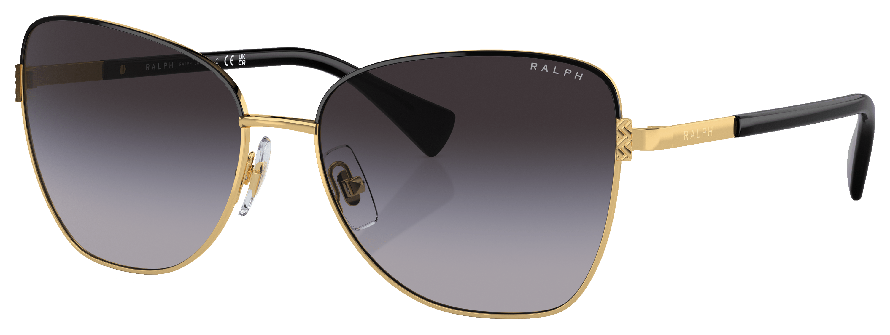 Image of Ralph RA4146 Sunglasses for Ladies - Shiny Gold/Gray Gradient - X-Large