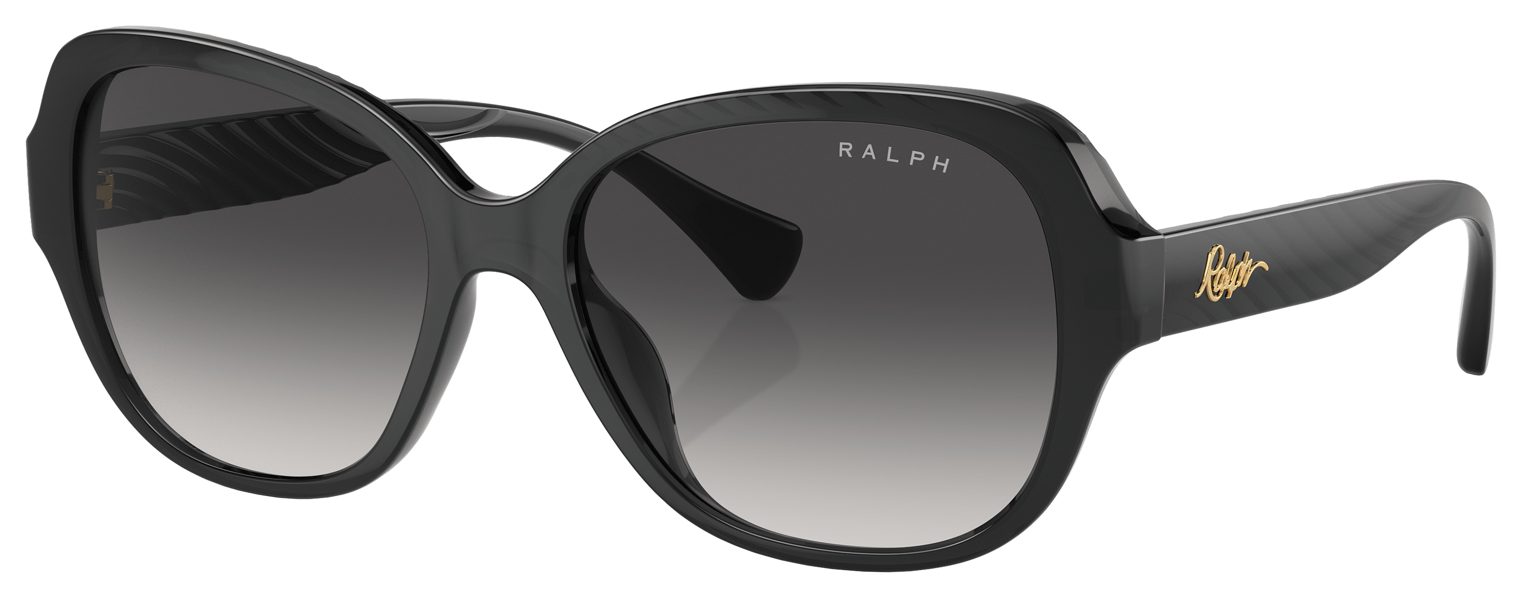 Image of Ralph RA5316U Sunglasses for Ladies - Shiny Transparent Black/Gray Gradient - Medium