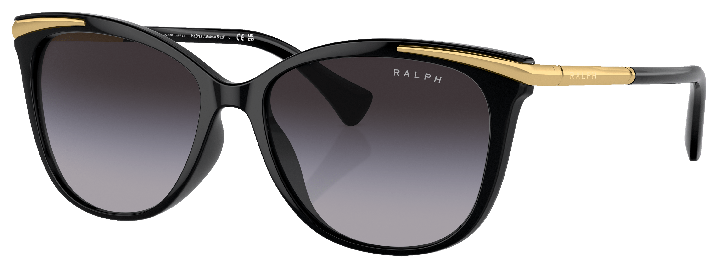 Image of Ralph RA5309U Sunglasses for Ladies - Shiny Black/Gray Gradient - Large