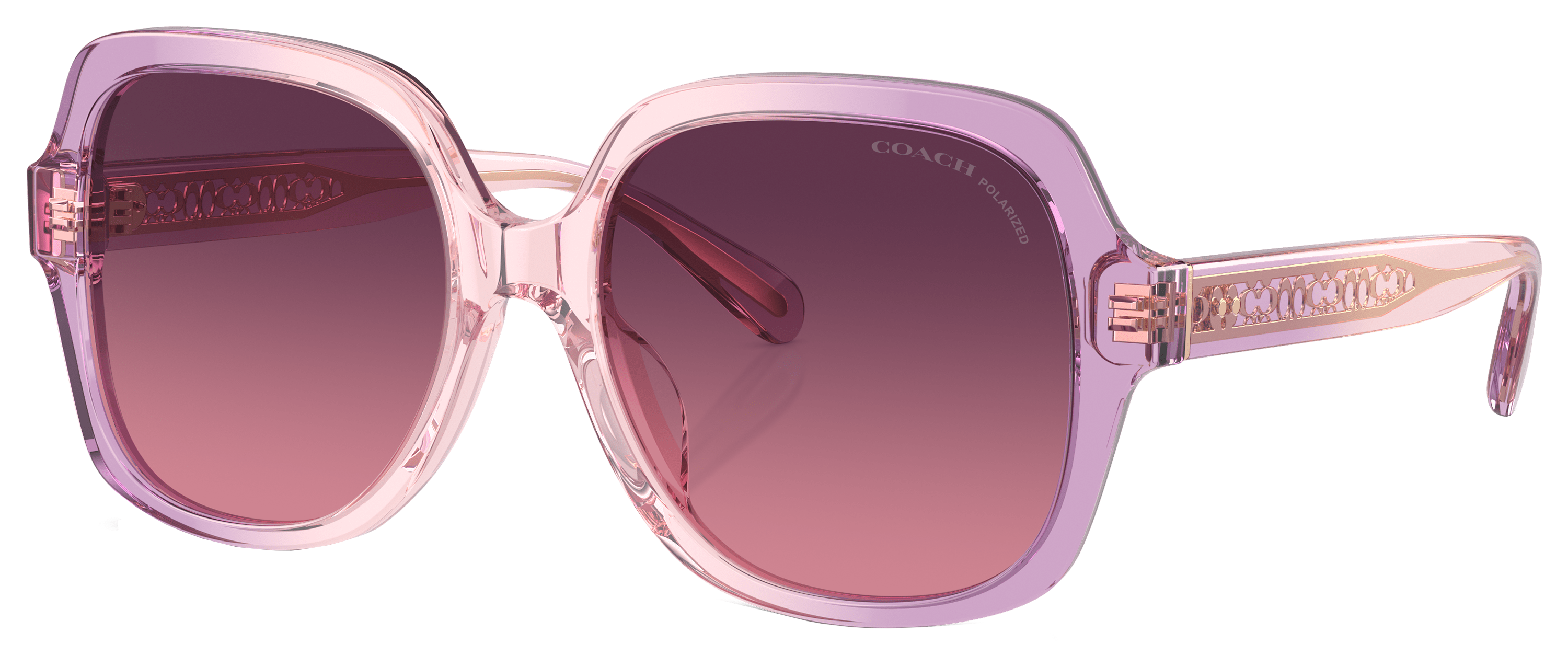 Image of Coach HC8395U Polarized Sunglasses for Ladies - Amethyst/Pink Gradient/Burgundy Gradient - Medium