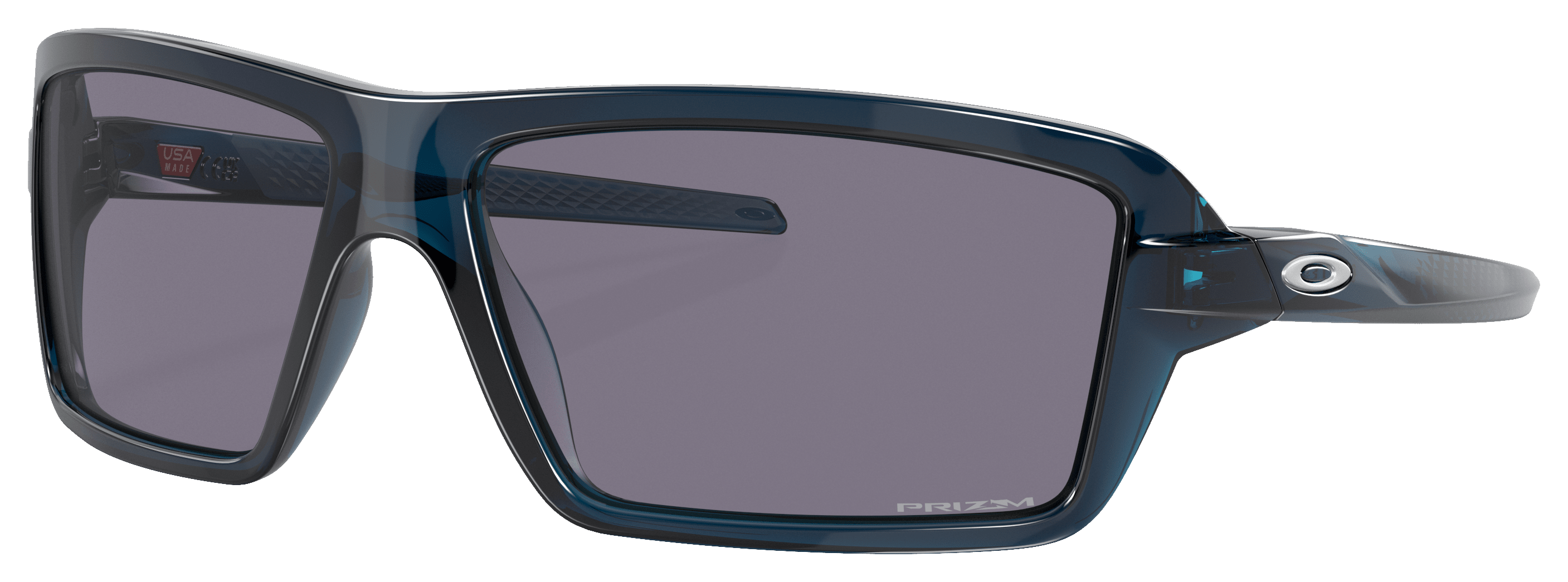 Image of Oakley Cables OO9129 Prizm Grey Mirror Sunglasses - Transparent Poseidon/Prizm Gray Mirror - Large