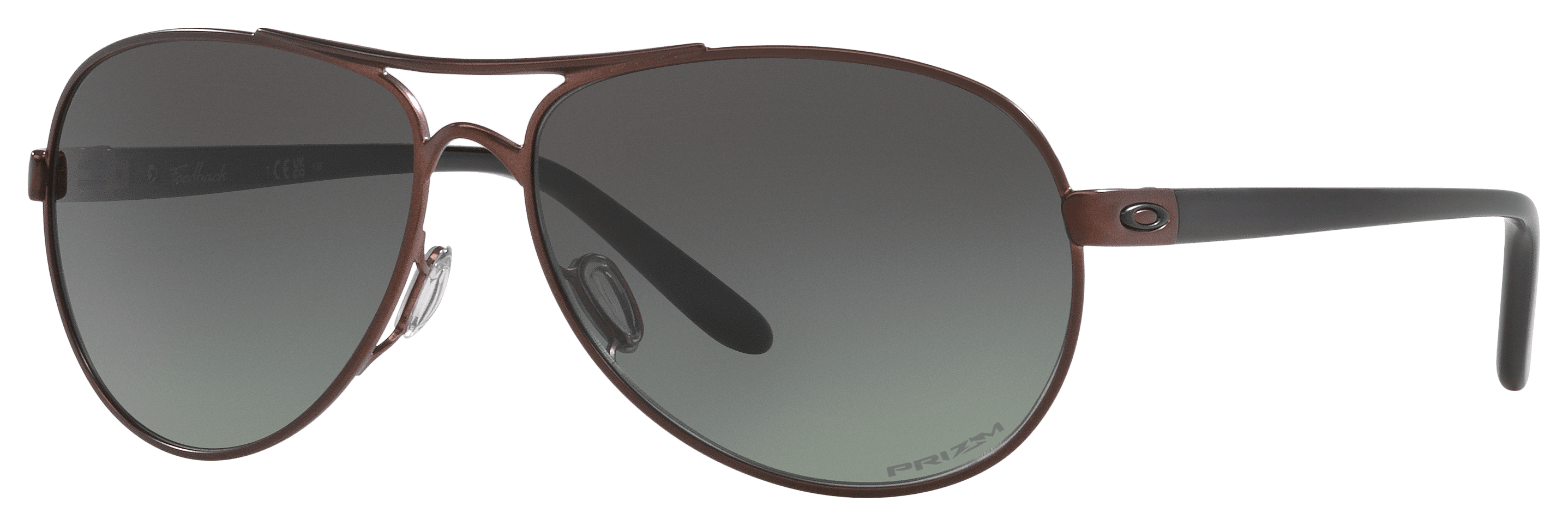 Image of Oakley Feedback OO4079 Prizm Grey Gradient Mirror Sunglasses for Ladies