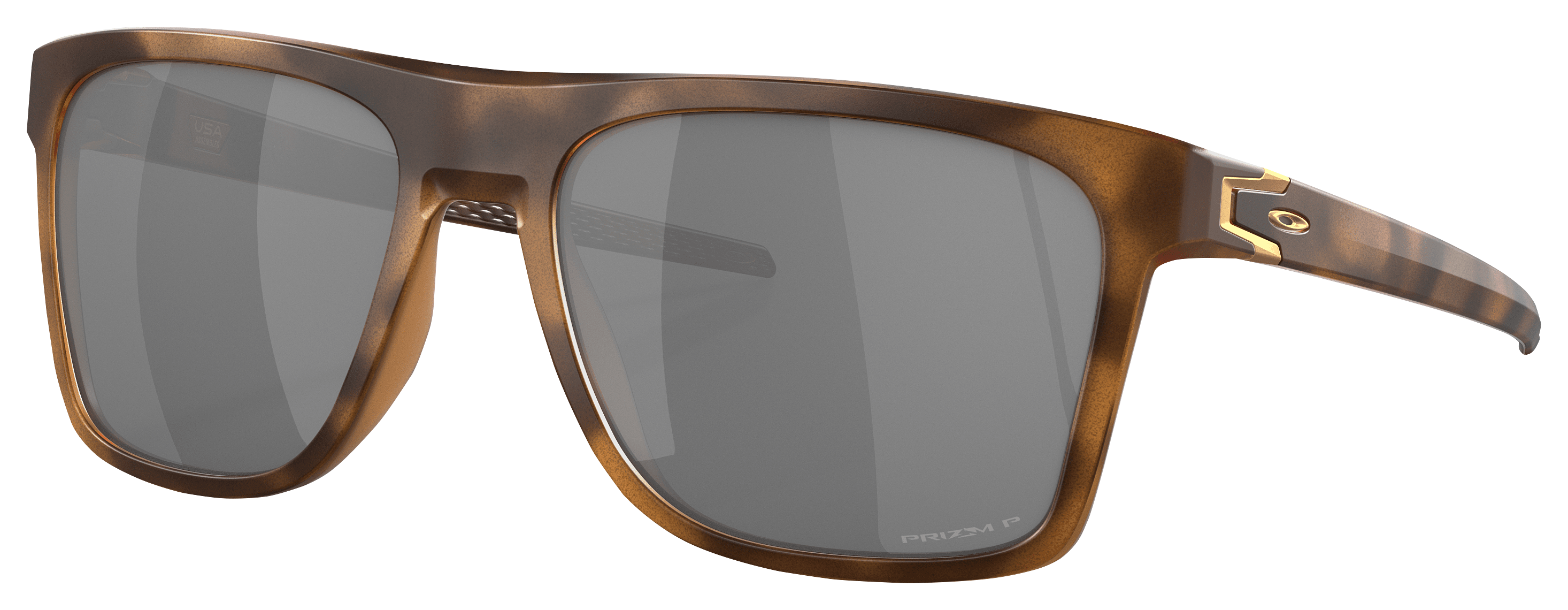 Image of Oakley Leffingwell OO9100 Prizm Grey Polarized Sunglasses - Matte Brown Tortoise/Prizm Black - Large