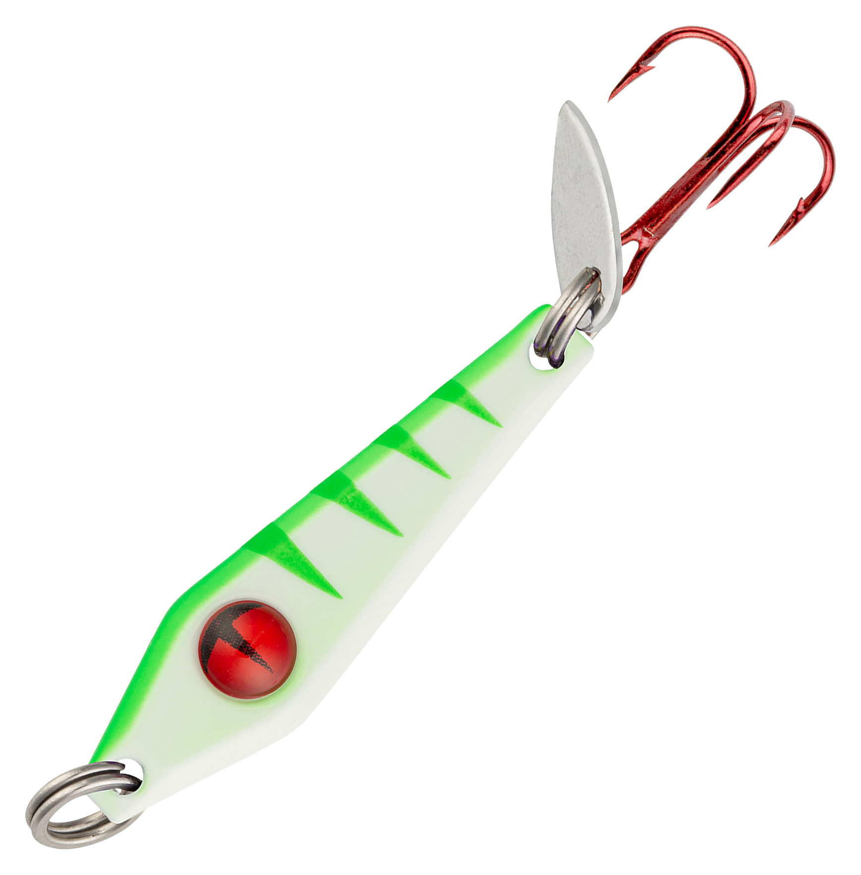 Image of "Northland Fishing Tackle Tungsten Slim Spoon - UV Glo Perch - 7/8"", 1/8 oz."