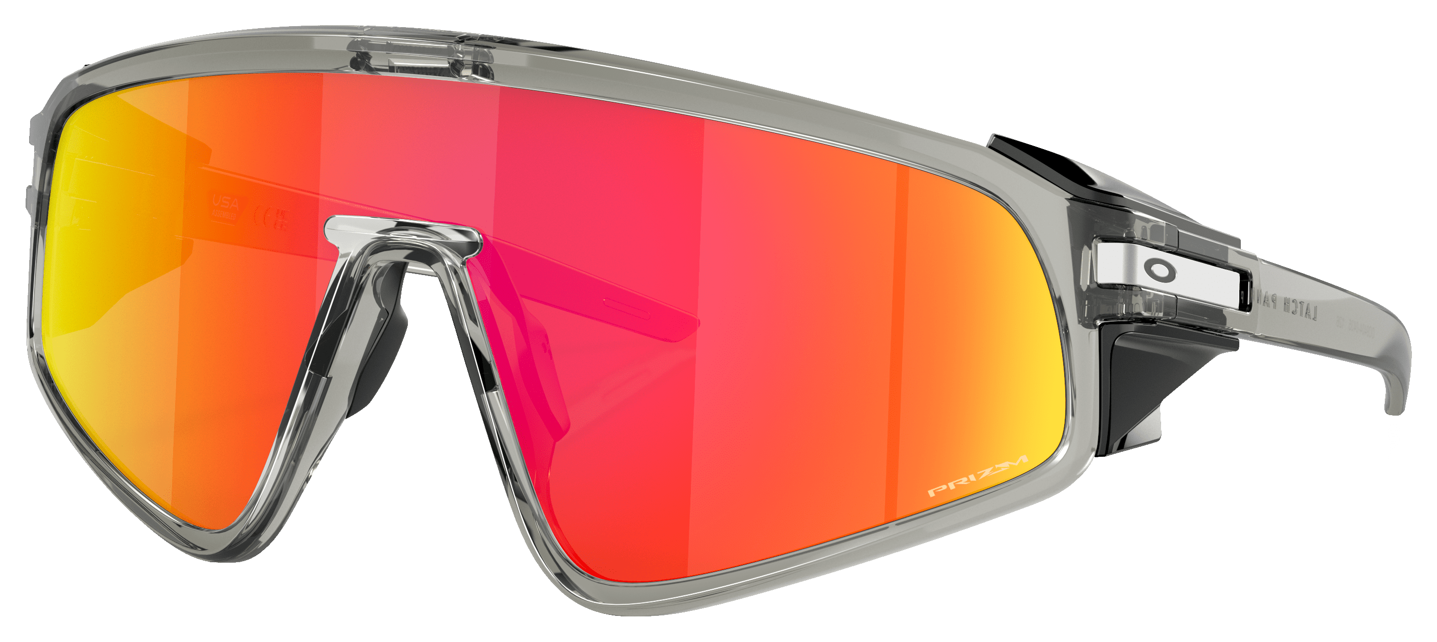 Image of Oakley Latch Panel OO9404 Prizm Bronze Mirror Sunglasses -Gray Ink/Prizm Ruby Mirror - Large