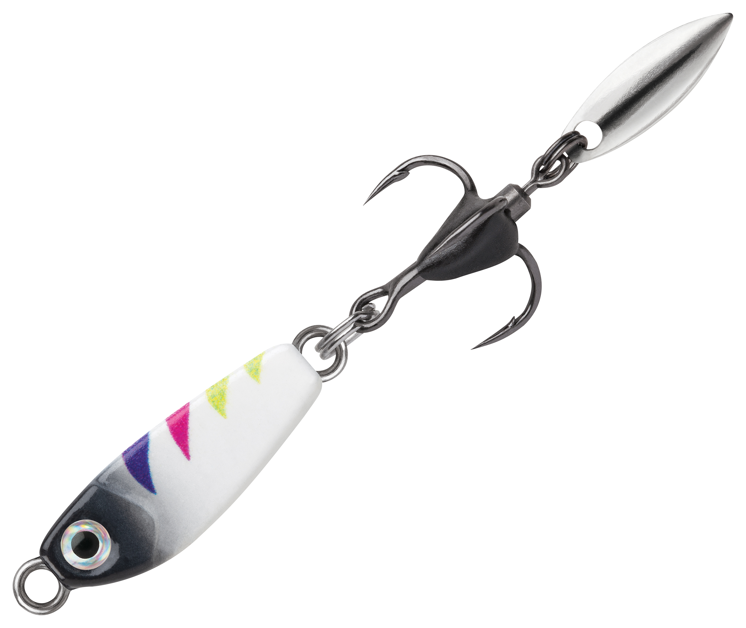 Image of "VMC Bladed Bull Ice Spoon - Glow Black Wonderbread - 1-1/2"", 1/8 oz."