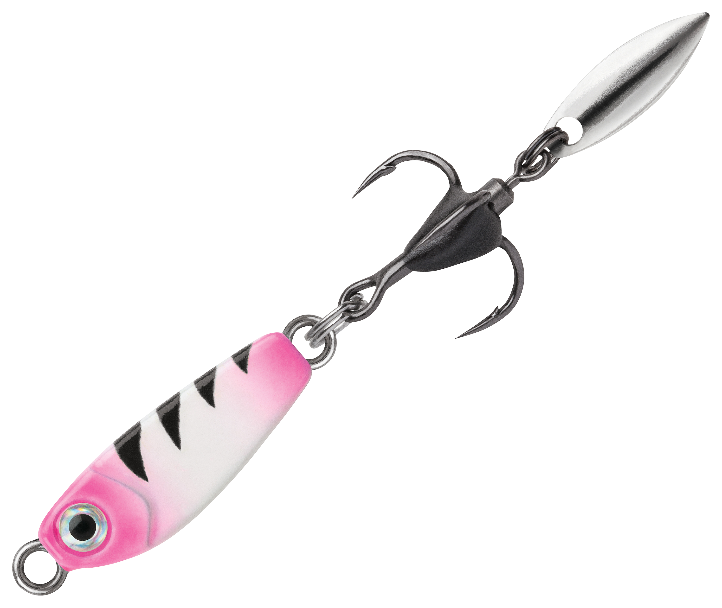 Image of "VMC Bladed Bull Ice Spoon - Glow Pink Squirrel - 1-1/2"", 1/8 oz."