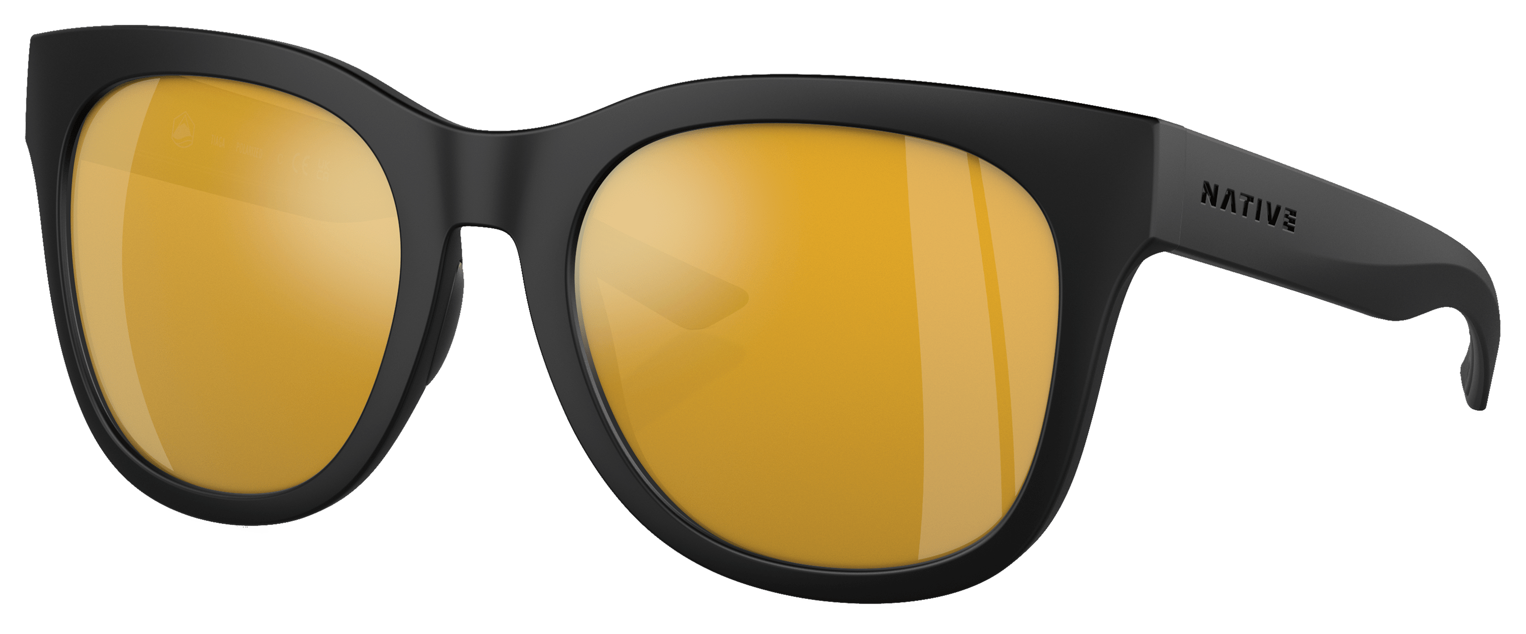 Image of Native Eyewear Tiaga XD9044 Polarized Sunglasses for Ladies - Matte Black - Bronze Reflex Mirror - X-Large