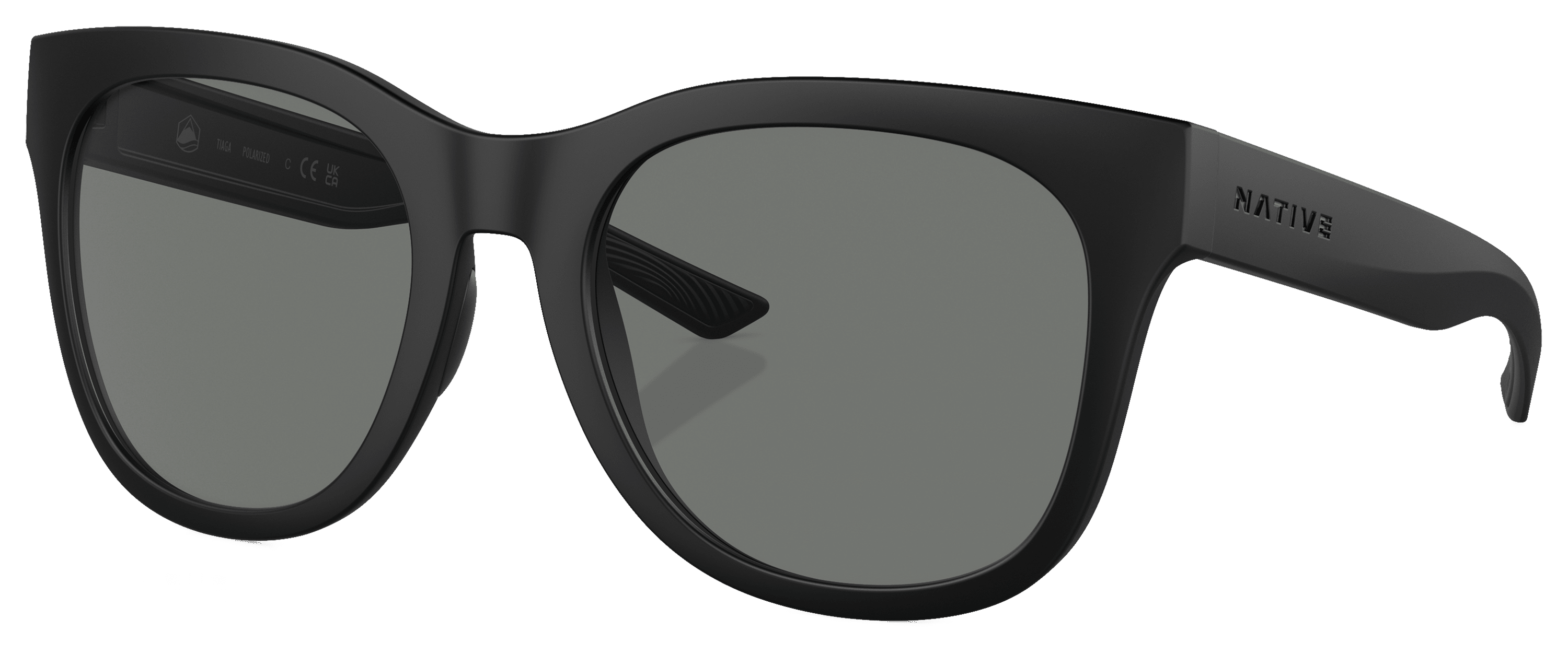 Image of Native Eyewear Tiaga XD9044 Polarized Sunglasses for Ladies - Matte Black - Gray - X-Large