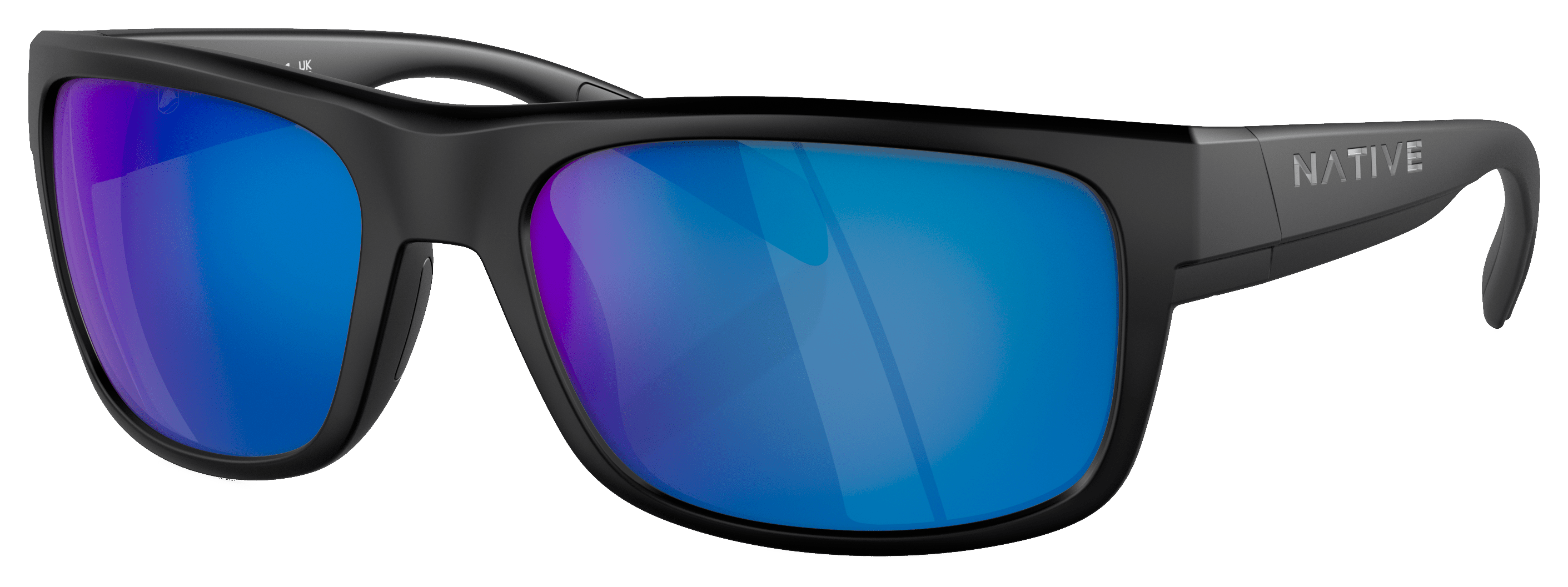 Image of Native Eyewear Ashdown XD9003 Polarized Sunglasses - Matte Black/Blue Reflex Mirror - Medium