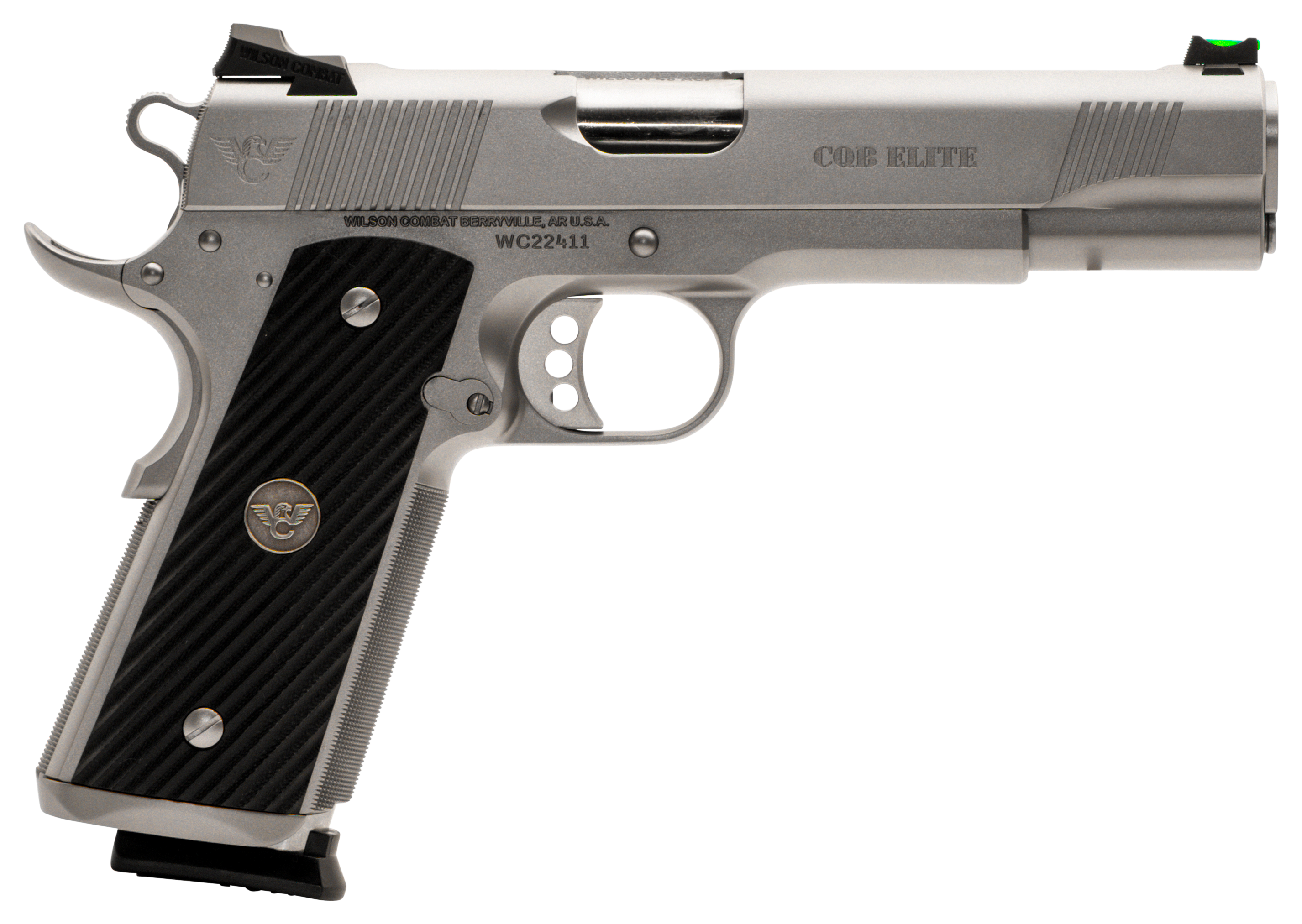 Wilson Combat CQB Elite FullSize 1911 SemiAuto Pistol  BeadBlasted Stainless Steel