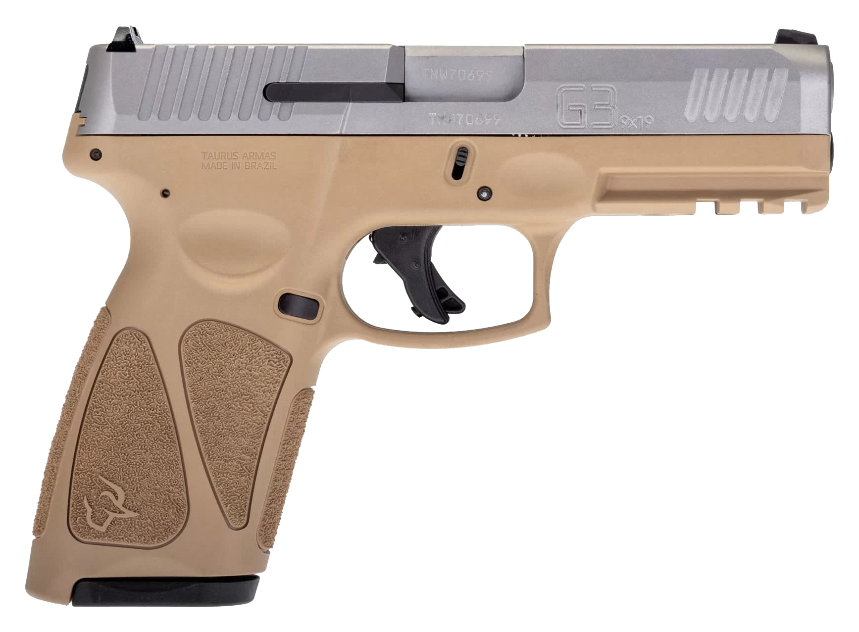 Taurus G3 FullSize SemiAuto Pistol  Matte Stainless  Tan  15  1