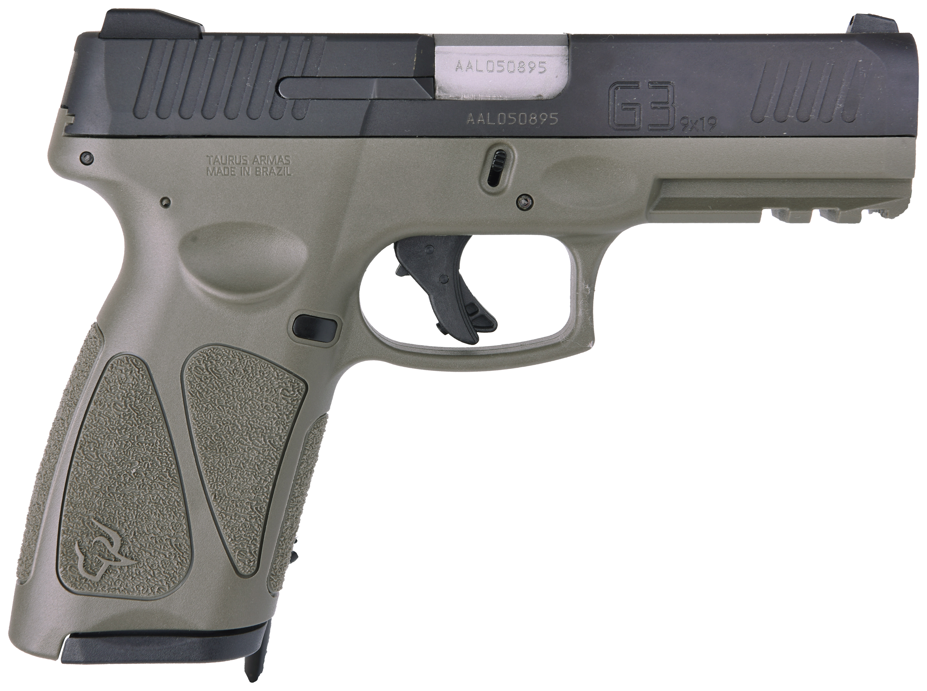 Taurus G3 Full-Size Semi-Auto Pistol - Matte Black - OD Green - 15 + 1 - Taurus