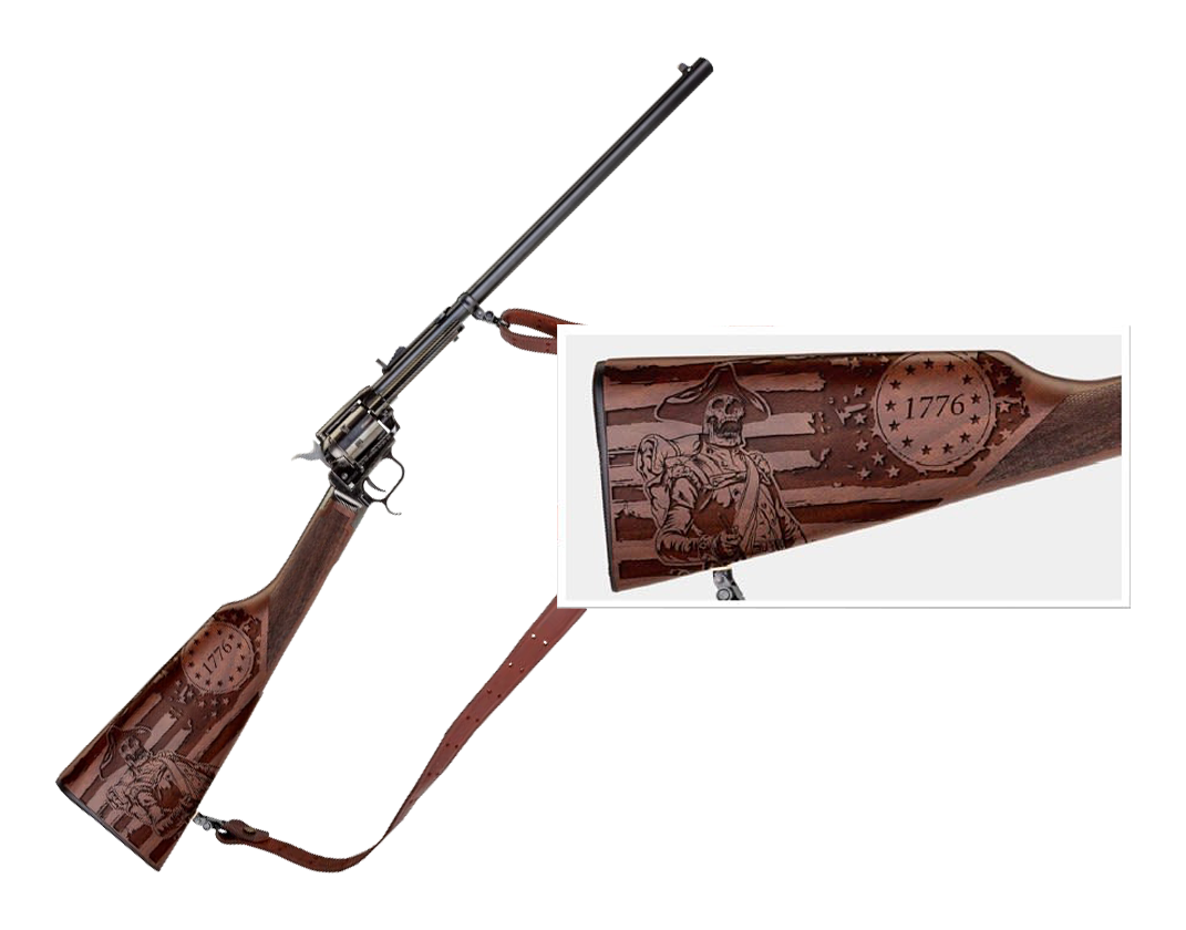 Heritage Rough Rider Rancher Carbine Rimfire Revolver Rifle with Engraved Stock