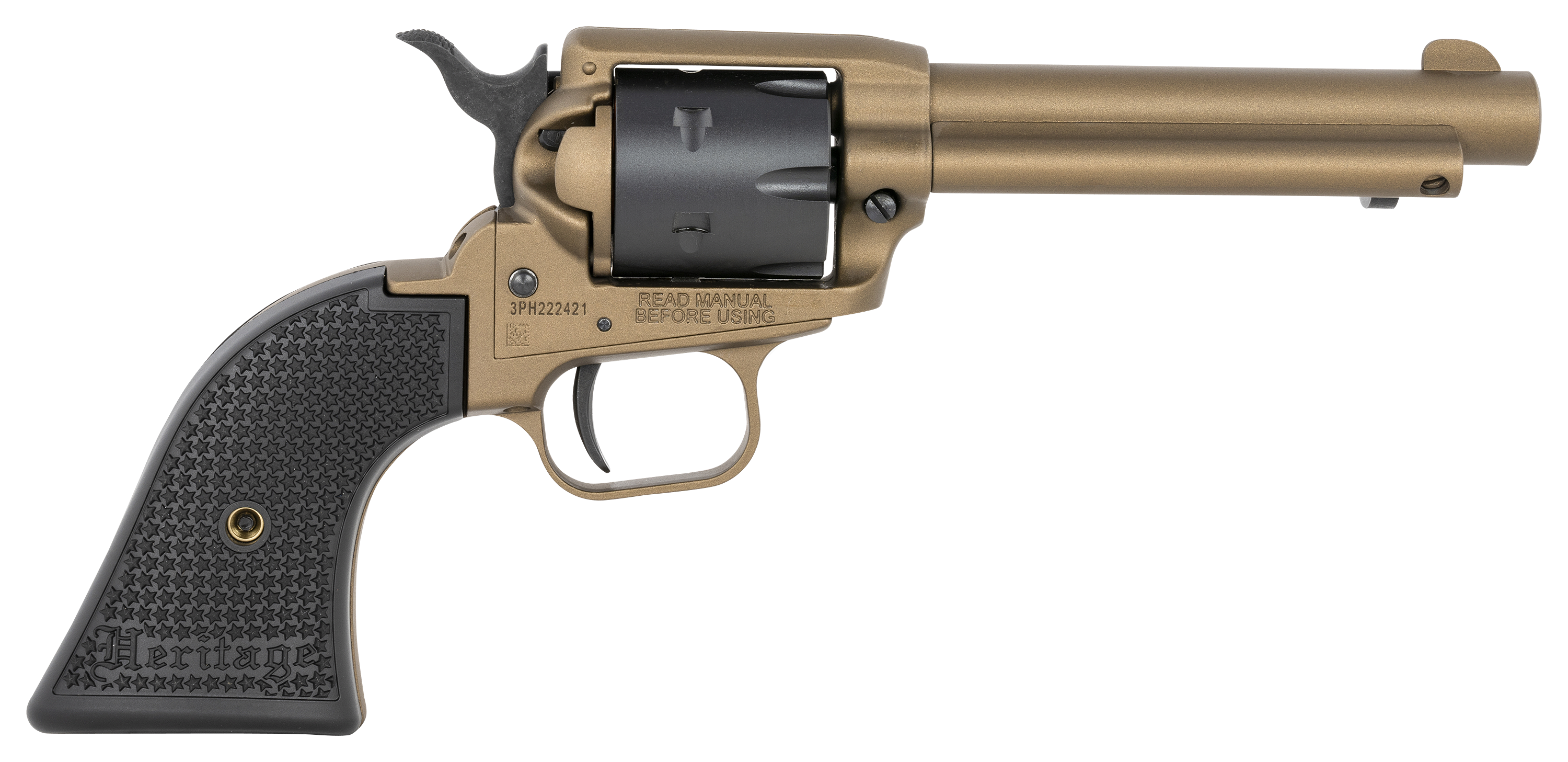 Heritage Rough Rider Steel SingleAction Rimfire Revolver with Poly Star Grips  22 LR  475  Right  Black
