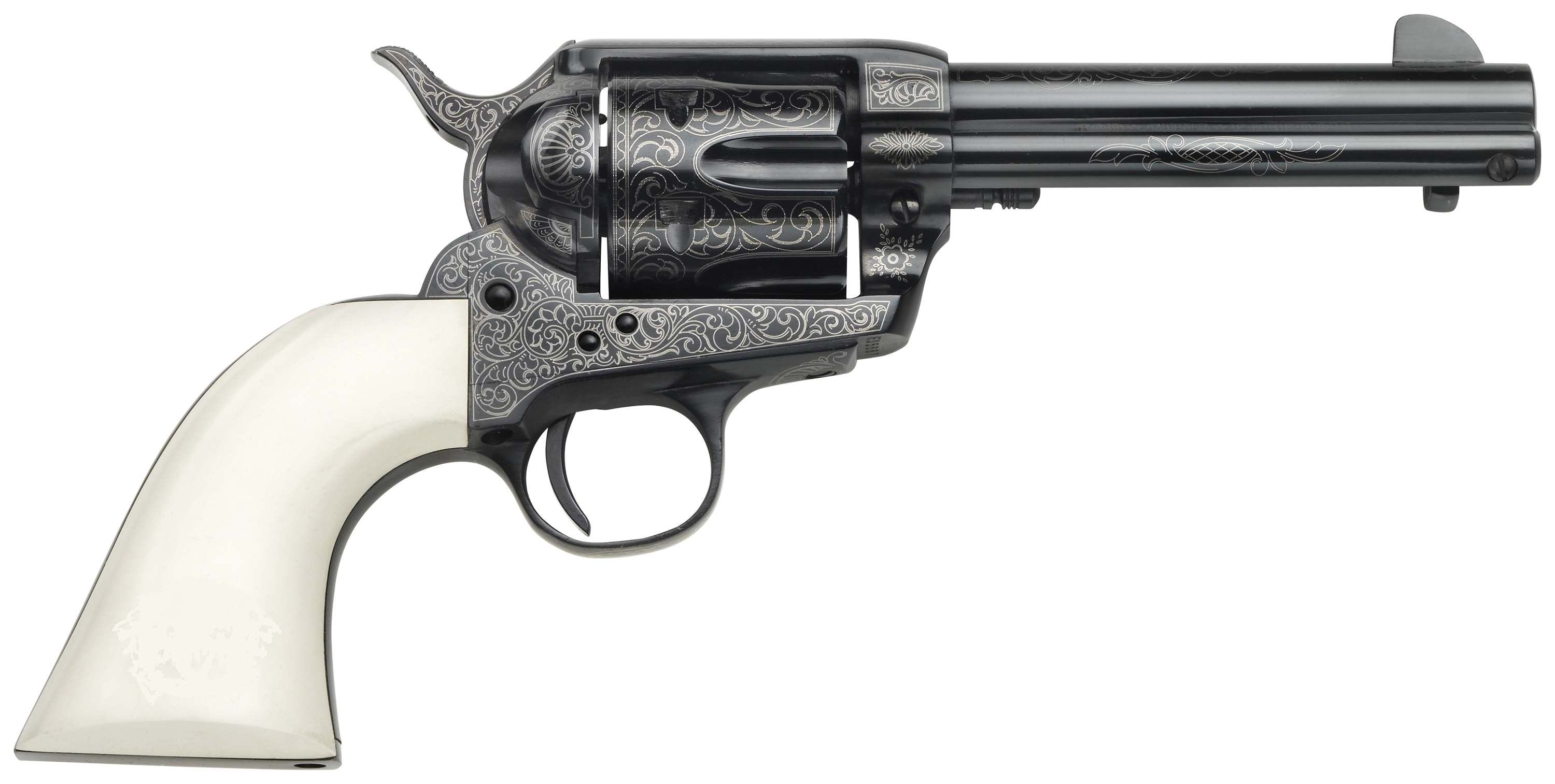 Taylors Company 1873 Outlaw Legacy SingleAction Revolver  45 Colt  475  Engraved Blue