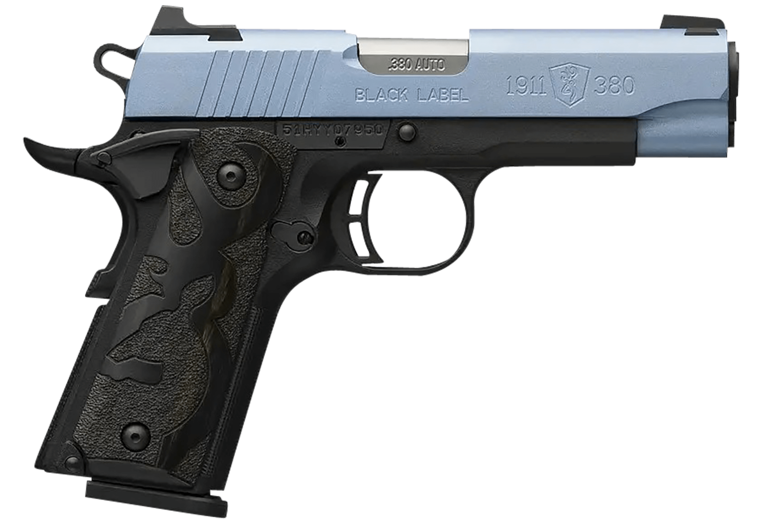 Image of Browning 1911-380 Black Label Compact Semi-Auto Pistol - Polar Blue Cerakote