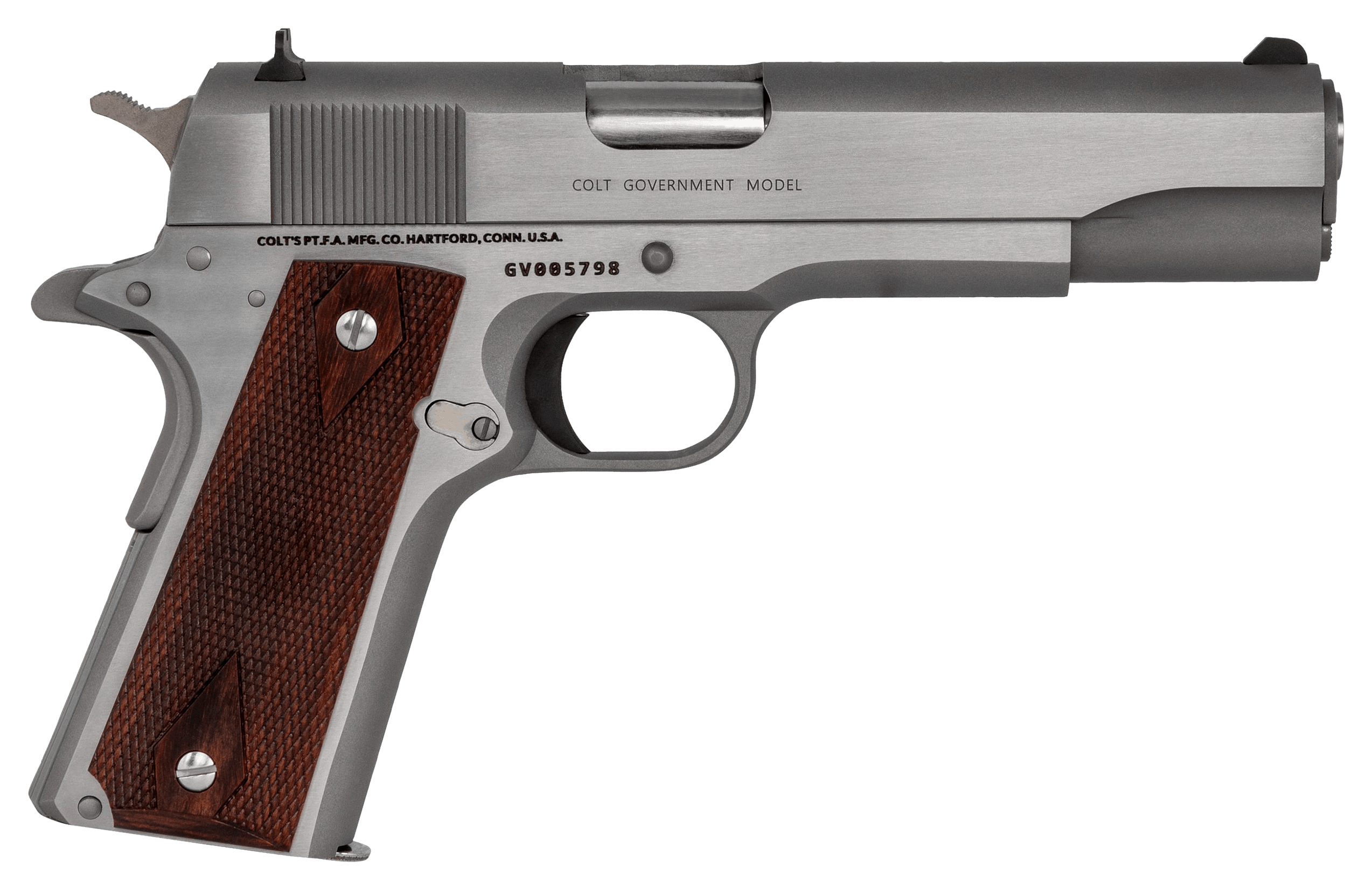 Colt 1911 Classic Government Model SemiAuto Pistol  38 Super  Stainless Steel