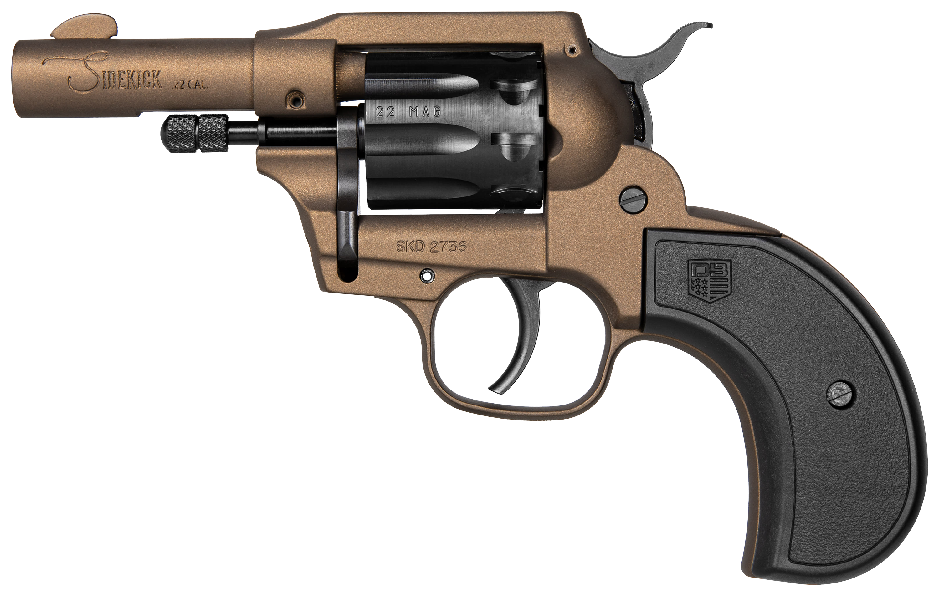 Diamondback Sidekick Birdshead 22 LR22 WMR DASA Rimfire Revolver in Midnight Bronze Cerakote