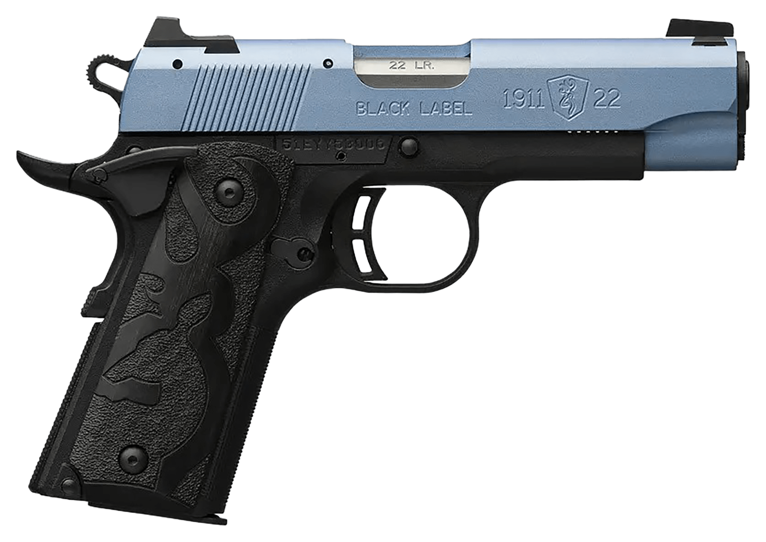 Image of "Browning 1911-22 Black Label Full Size Semi-Auto Rimfire Pistol - 3.6"" - Polar Blue Cerakote - Synthetic Black"
