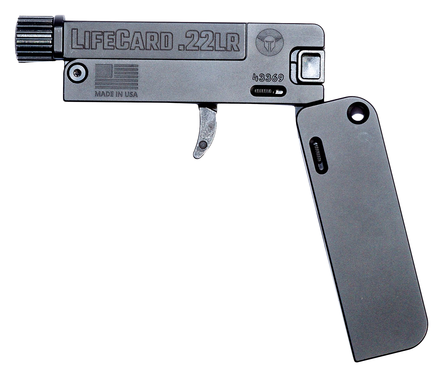 Trailblazer Firearms LifeCard Single-Shot Pistol with Threaded Barrel and Aluminum Grip                                         