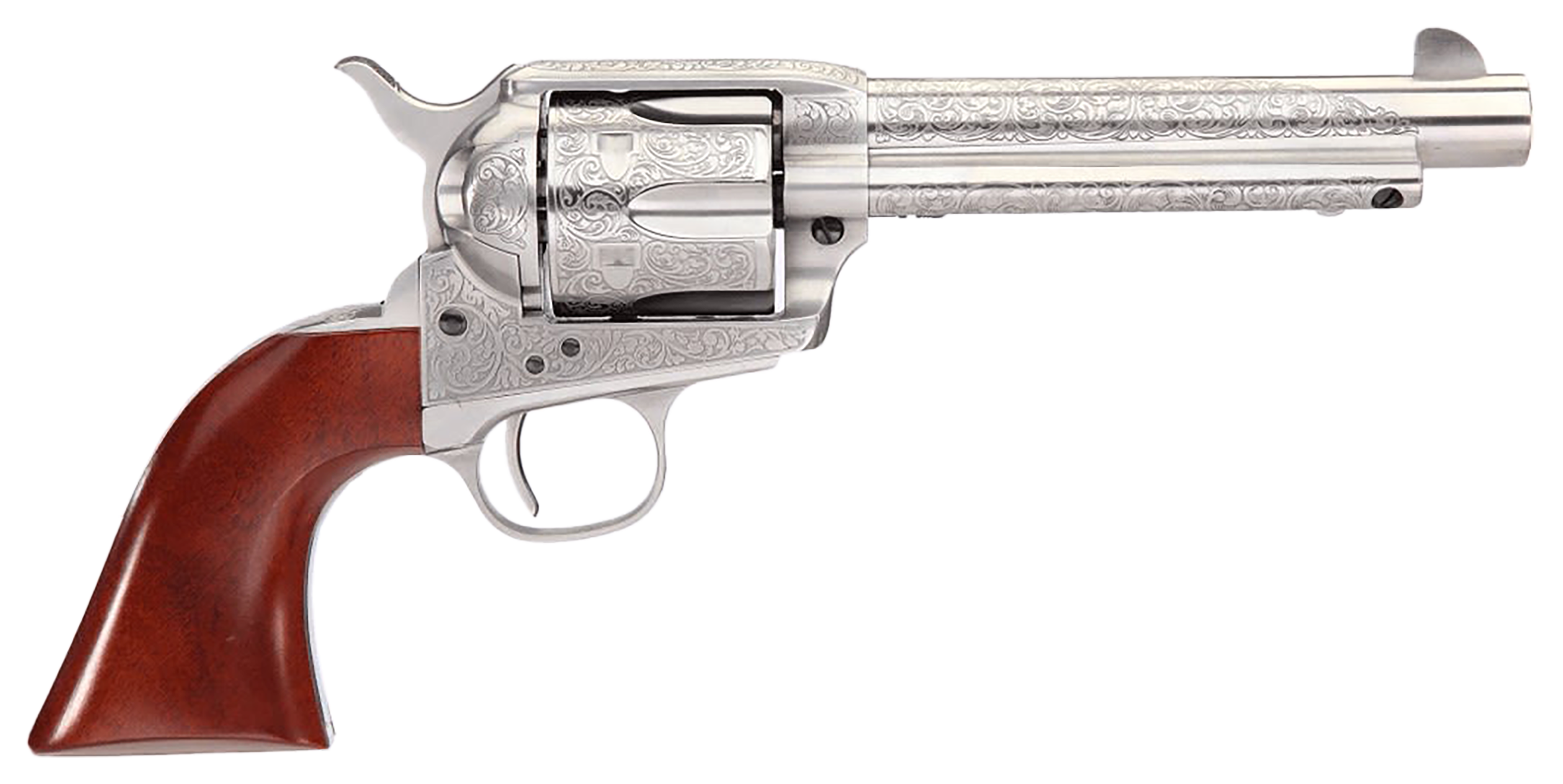 Taylors Company Cattleman White Floral Engraved Revolver  45 Colt  55