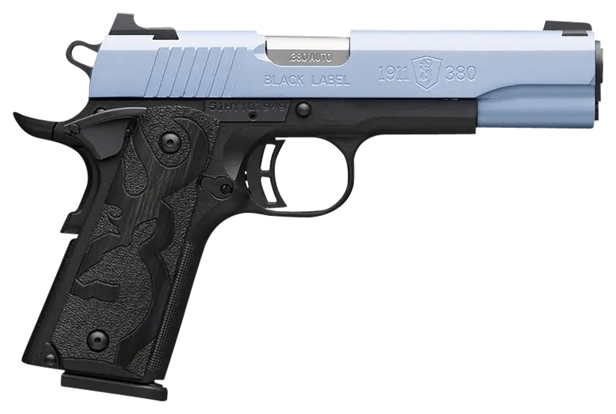 Image of Browning Black Label 1911-380 Semi-Auto Pistol - .380 ACP - Polar Blue Cerakote