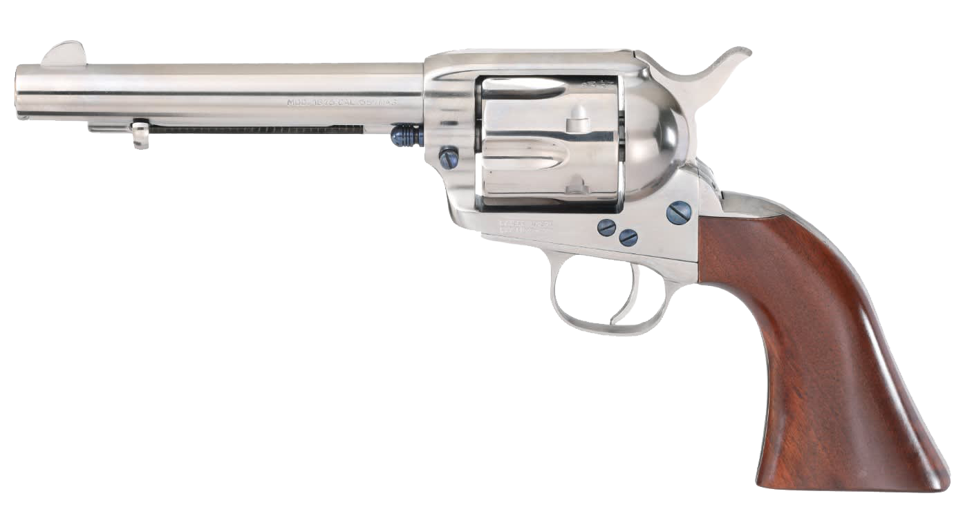 Taylors  Company Gunfighter 55 Nickel SingleAction Revolver  45 Colt