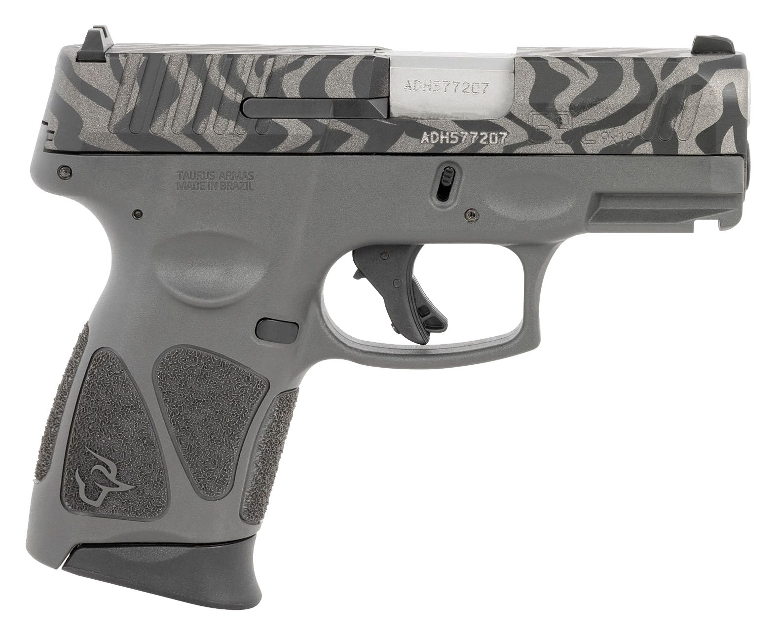 Taurus G3c Compact SemiAuto Pistol  Zebra Stripe  Gray  12  1