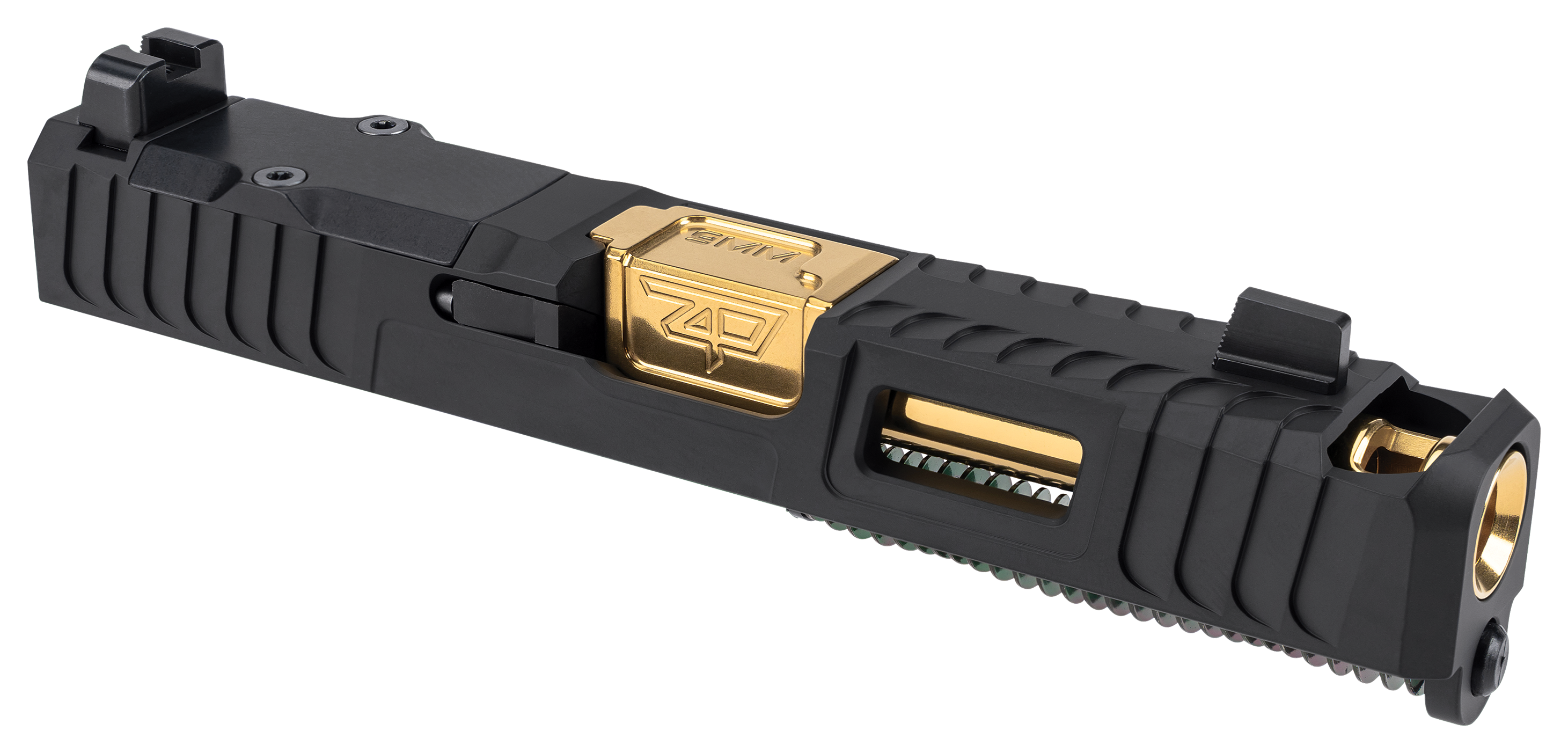 Image of Zaffiri Precision Integrated Blowhole System GLOCK 19 Gen 3 Complete Upper - Black/Gold