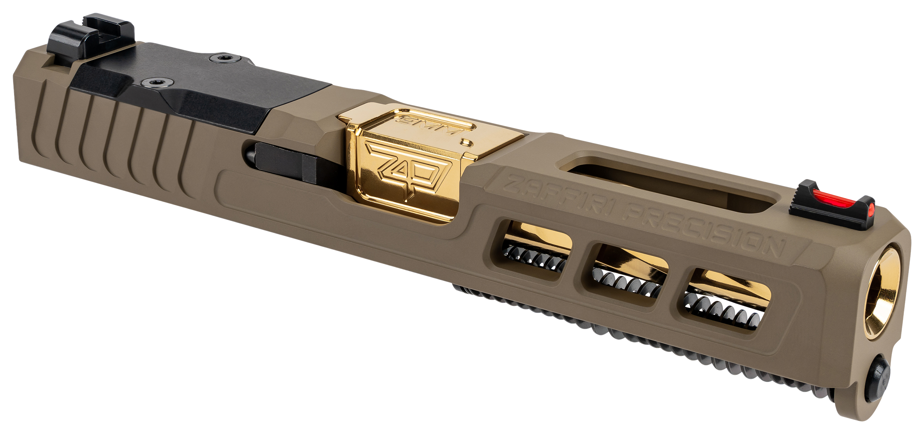 Image of Zaffiri Precision GLOCK 19 Gen 3 Complete Upper with Flush and Crown Barrel - FDE/Gold