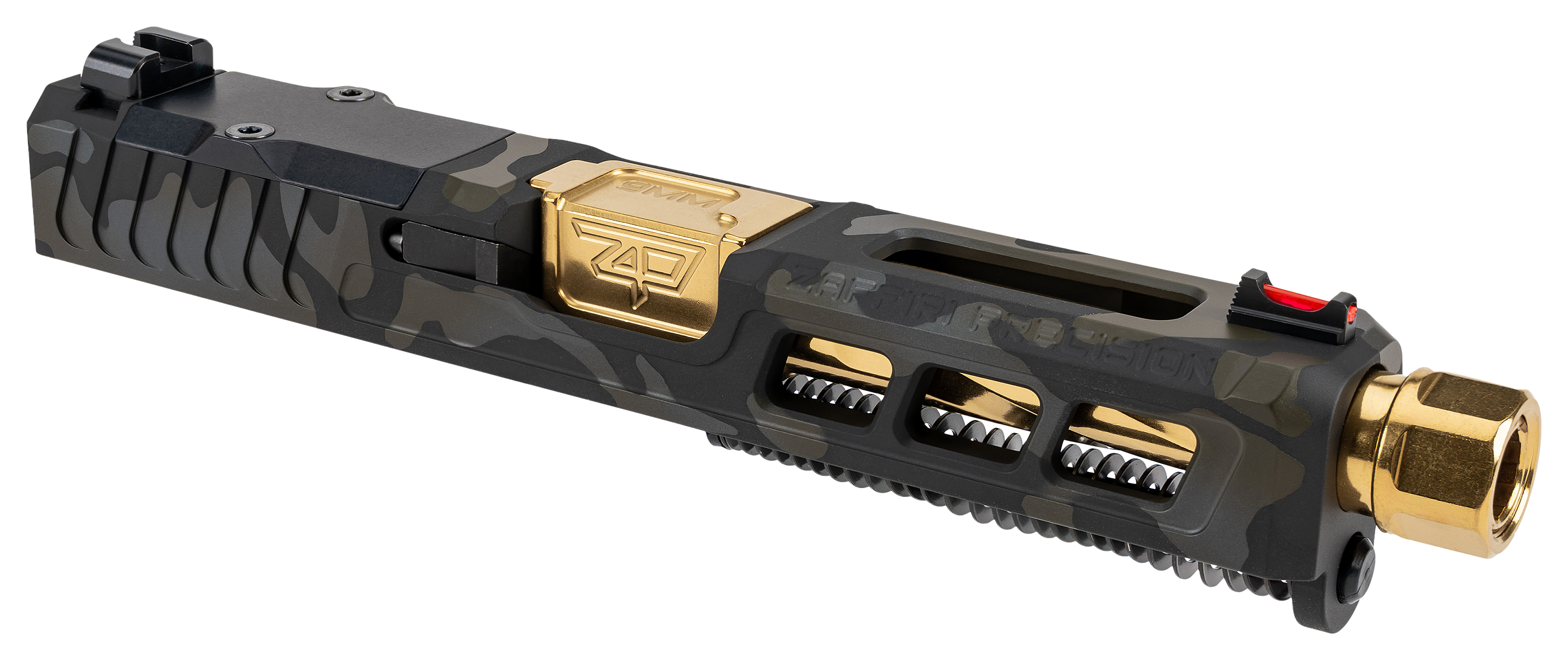 Image of Zaffiri Precision GLOCK 19 Gen 3 Complete Upper with Threaded Barrel - Multicam Black/Gold