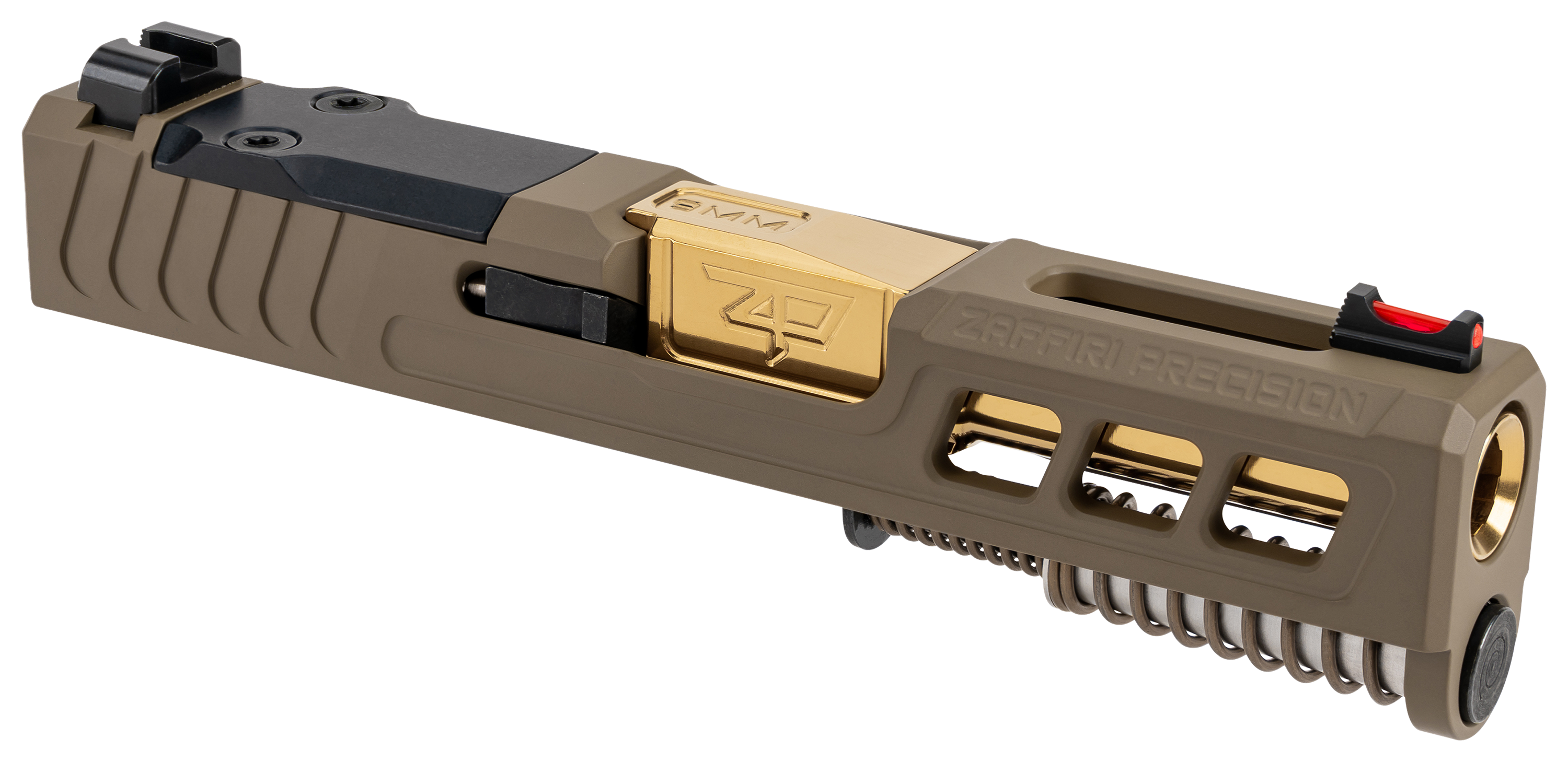 Zaffiri Precision GLOCK 43/43X Complete Upper with Flush and Crown Barrel - FDE/Gold - Zaffiri Precision