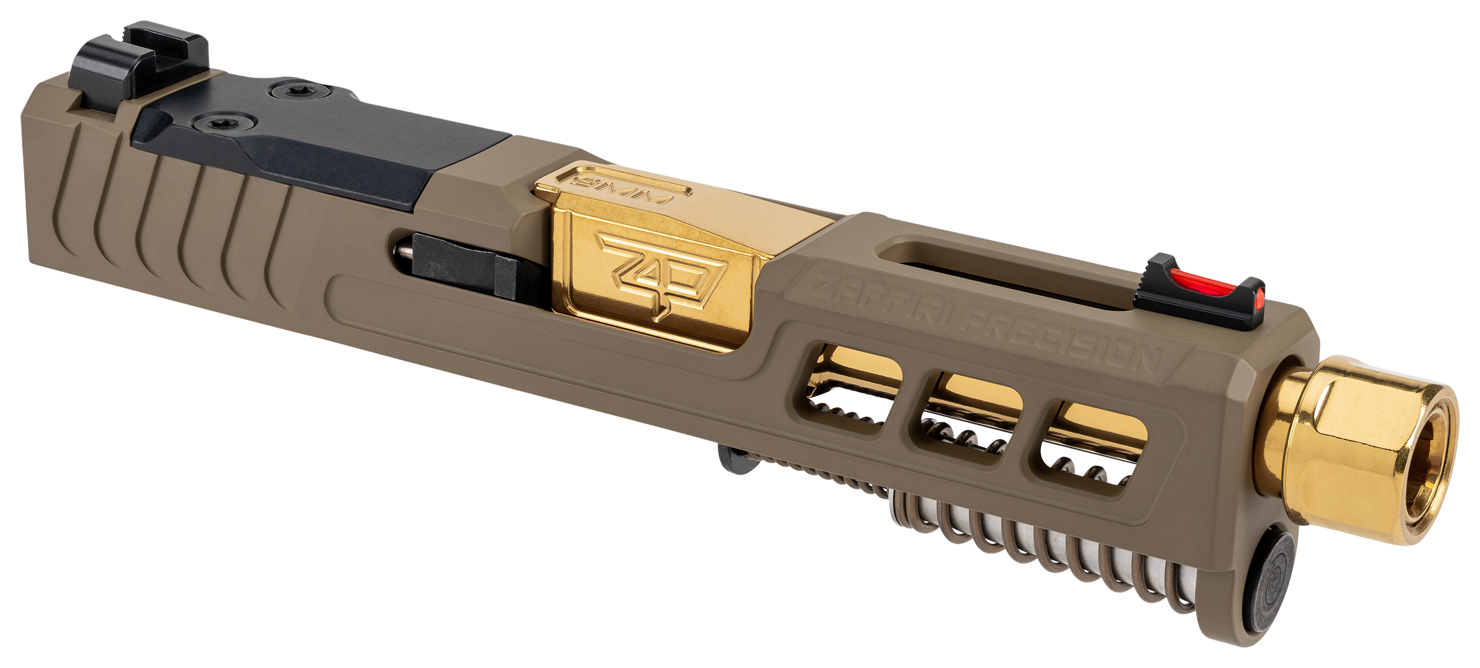 Zaffiri Precision GLOCK 43/43X Complete Upper with Threaded Barrel - FDE/Gold - Zaffiri Precision