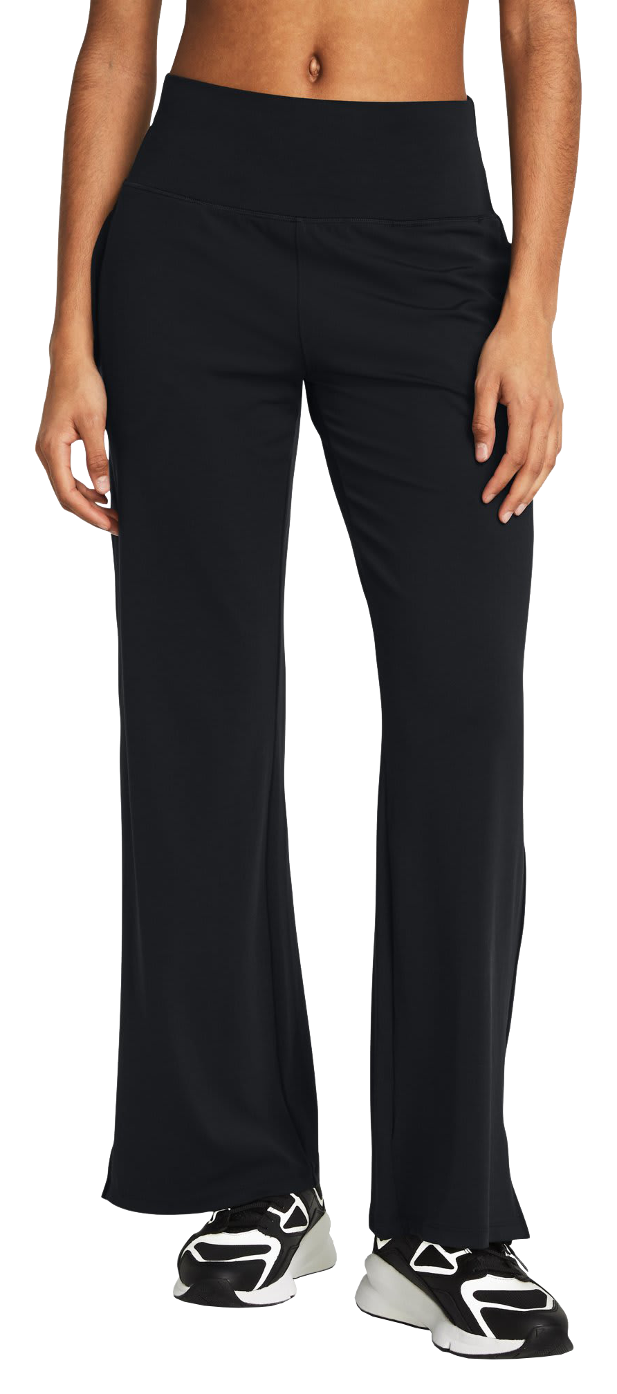 Image of Under Armour Meridian Open-Hem Pants for Ladies - Black/Black - XS - Regular