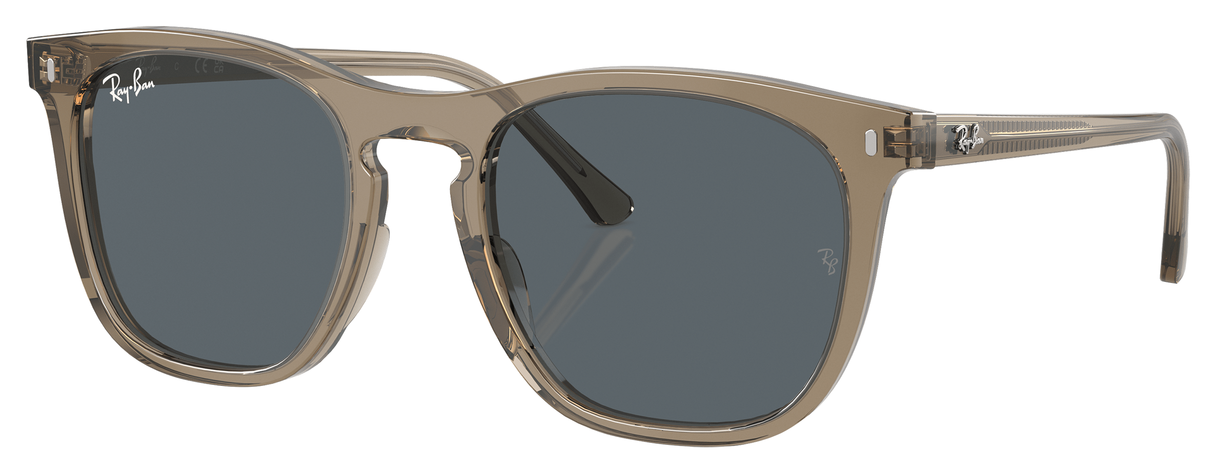 Image of Ray-Ban RB2210 Glass Sunglasses - Polished Transparent Brown/Blue Classic - Large