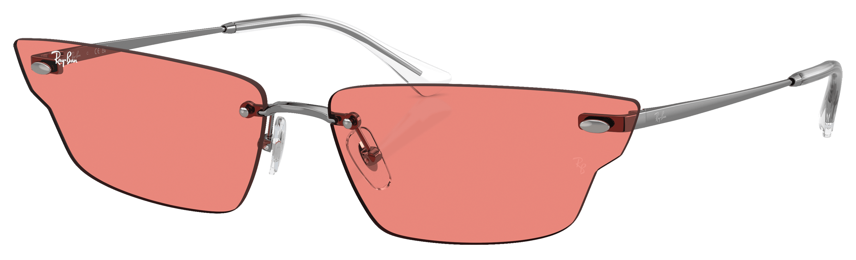 Image of Ray-Ban Anh Bio-Based RB3731 Sunglasses - Polished Gunmetal/Pink Classic - Medium