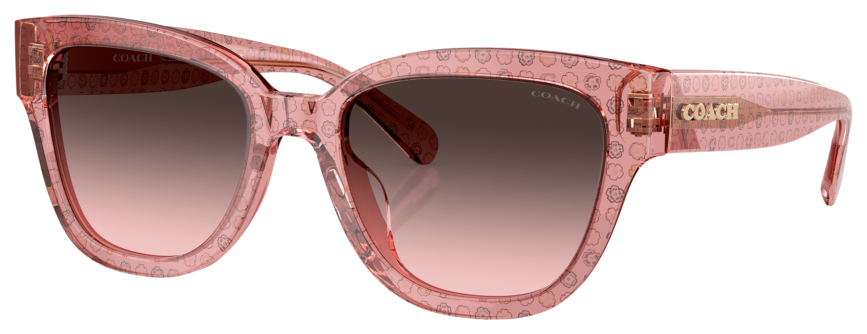 Image of Coach HC8379U Sunglasses for Ladies - Tea Rose - Gray/Pink Gradient - Medium