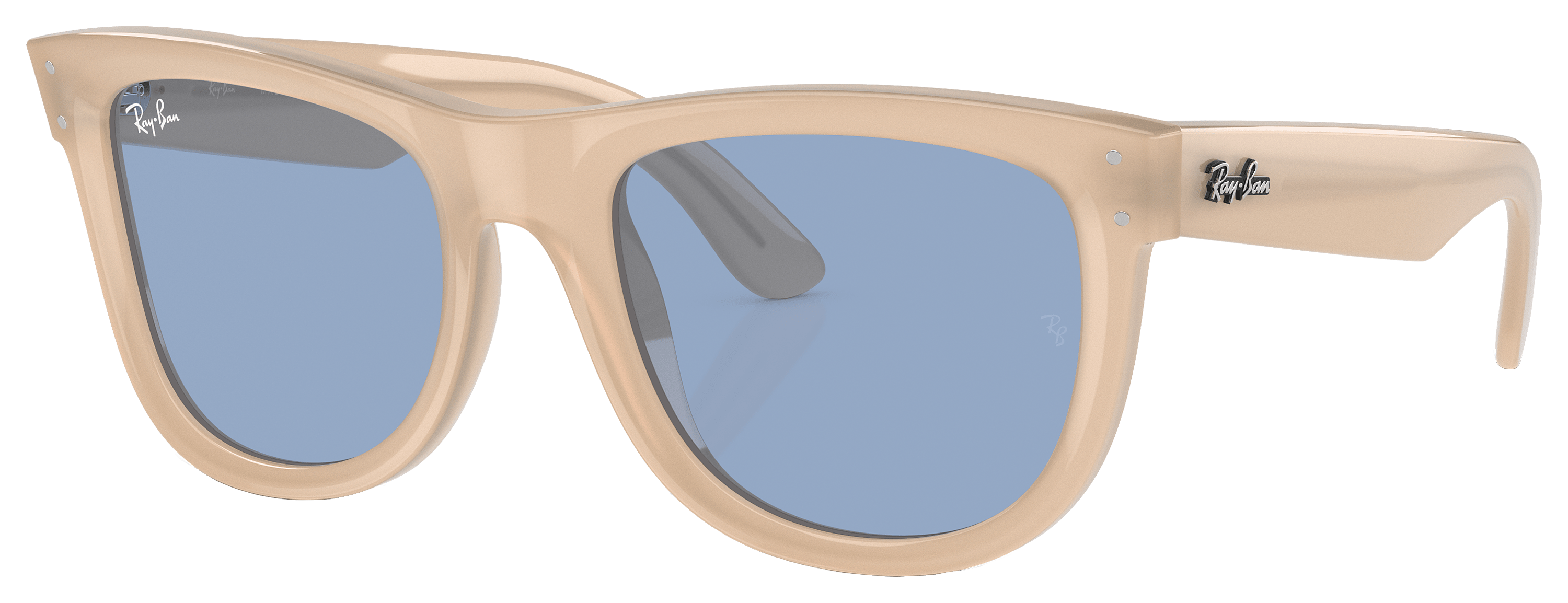 Image of Ray-Ban Wayfarer Reverse RBR0502S Sunglasses - Opal Beige/Honey/Light Blue - Medium