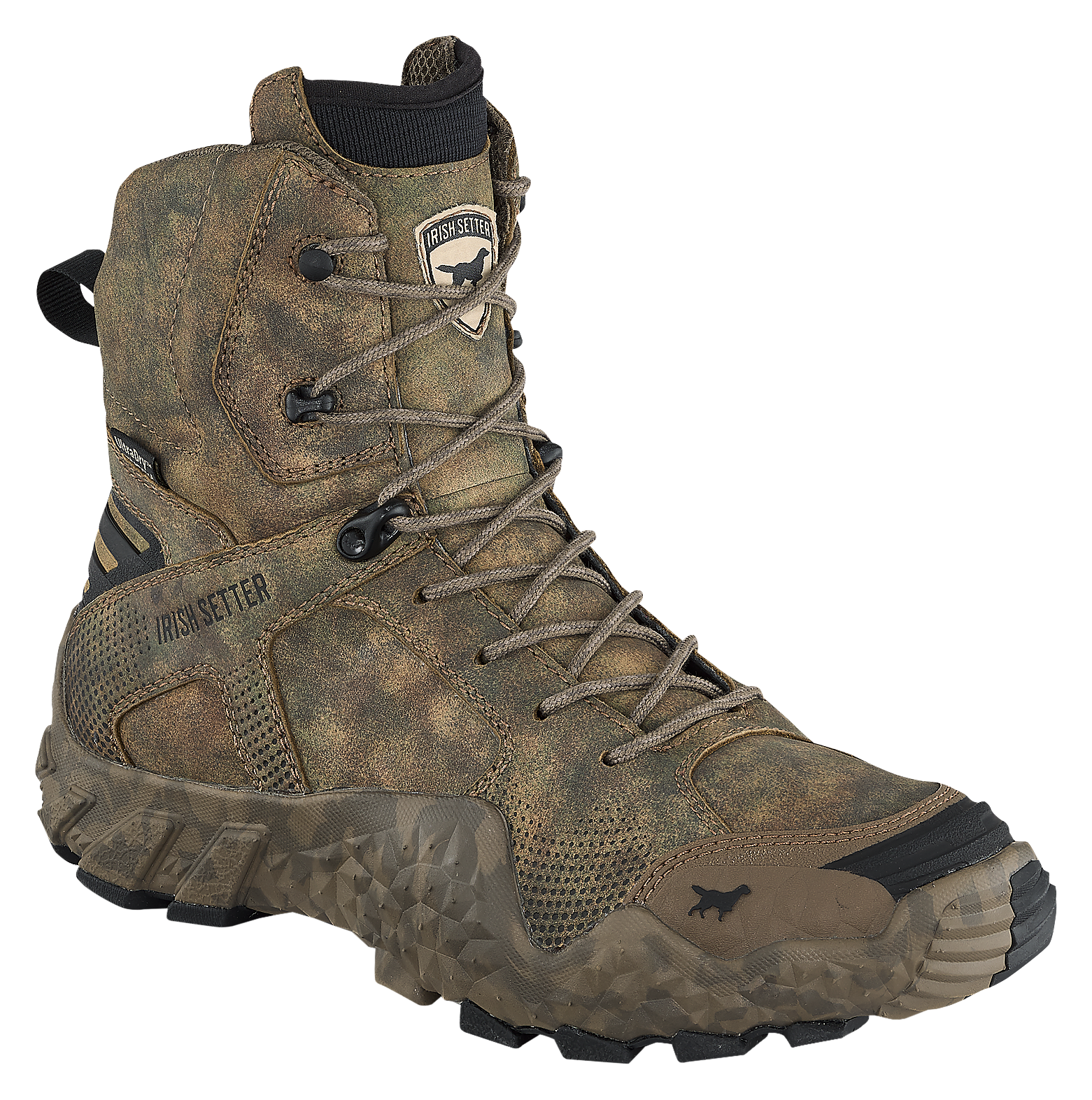 Image of Irish Setter VaprTrek Camo Leather Waterproof Hunting Boots for Men - 12M